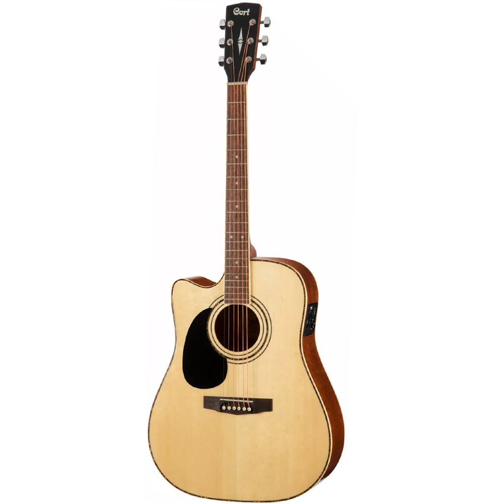 Cort AD880CE Left Handed Dreadnought Acoustic Electric Guitar (Natural Satin)