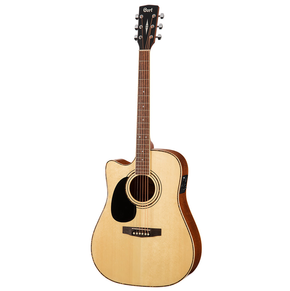 Cort AD880CE Left Handed Dreadnought Acoustic Electric Guitar (Natural Satin)