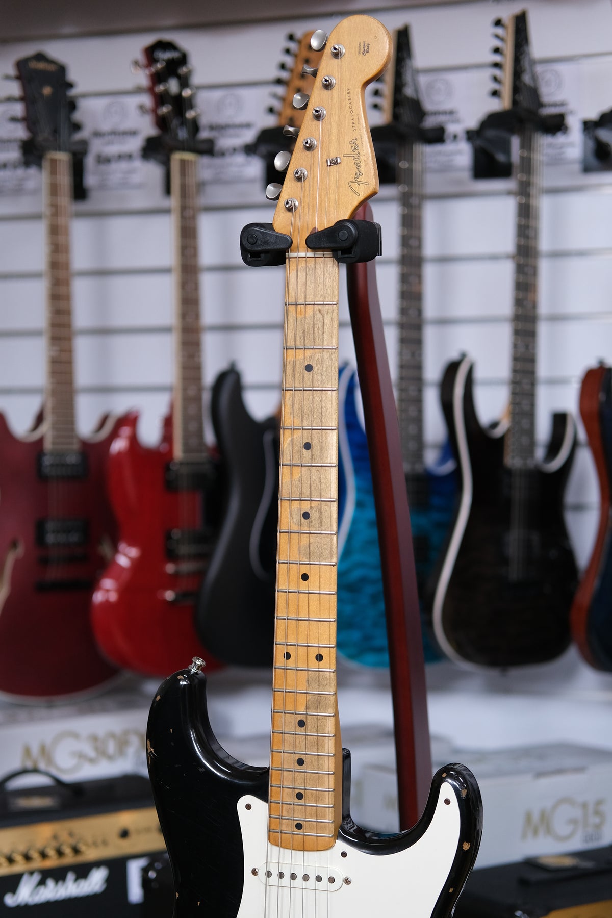 Fender Road Worn 50’s Stratocaster Electric Guitar (Black) (Pre-Owned, 2010 MIM)