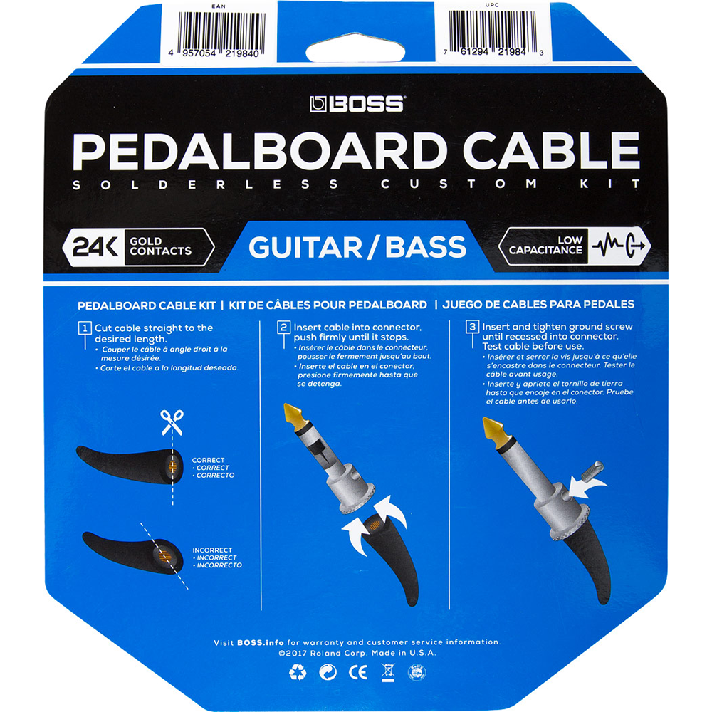 Boss Solderless Pedalboard Cable (12-Connectors)