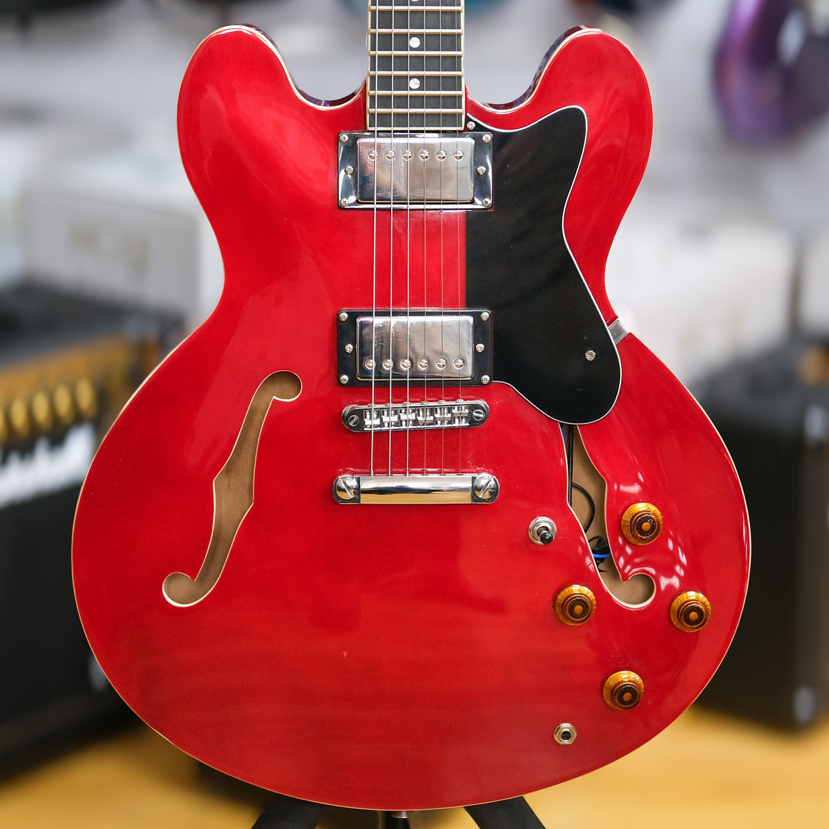Artist Cherry58DLX Semi-Hollow Electric Guitar (Cherry Red) (Pre-Owned)