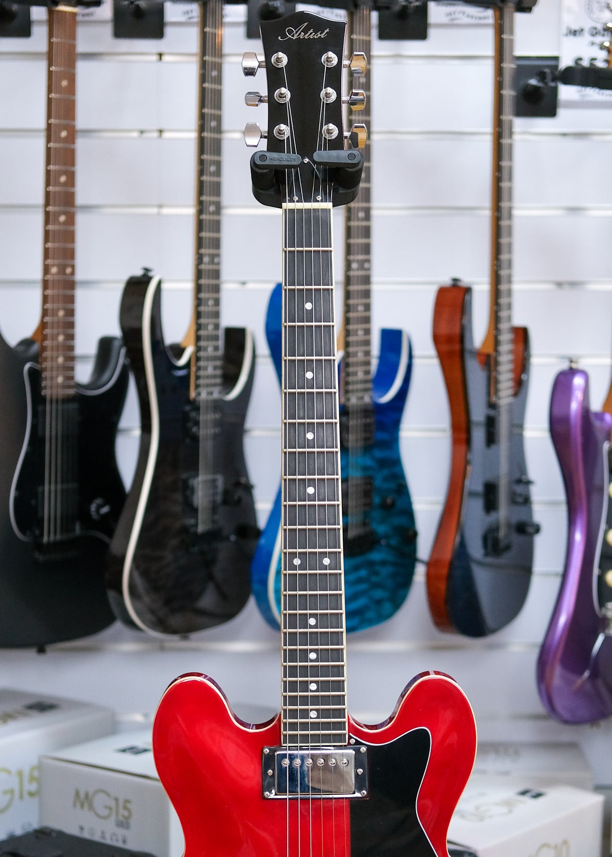 Artist Cherry58DLX Semi-Hollow Electric Guitar (Cherry Red) (Pre-Owned)