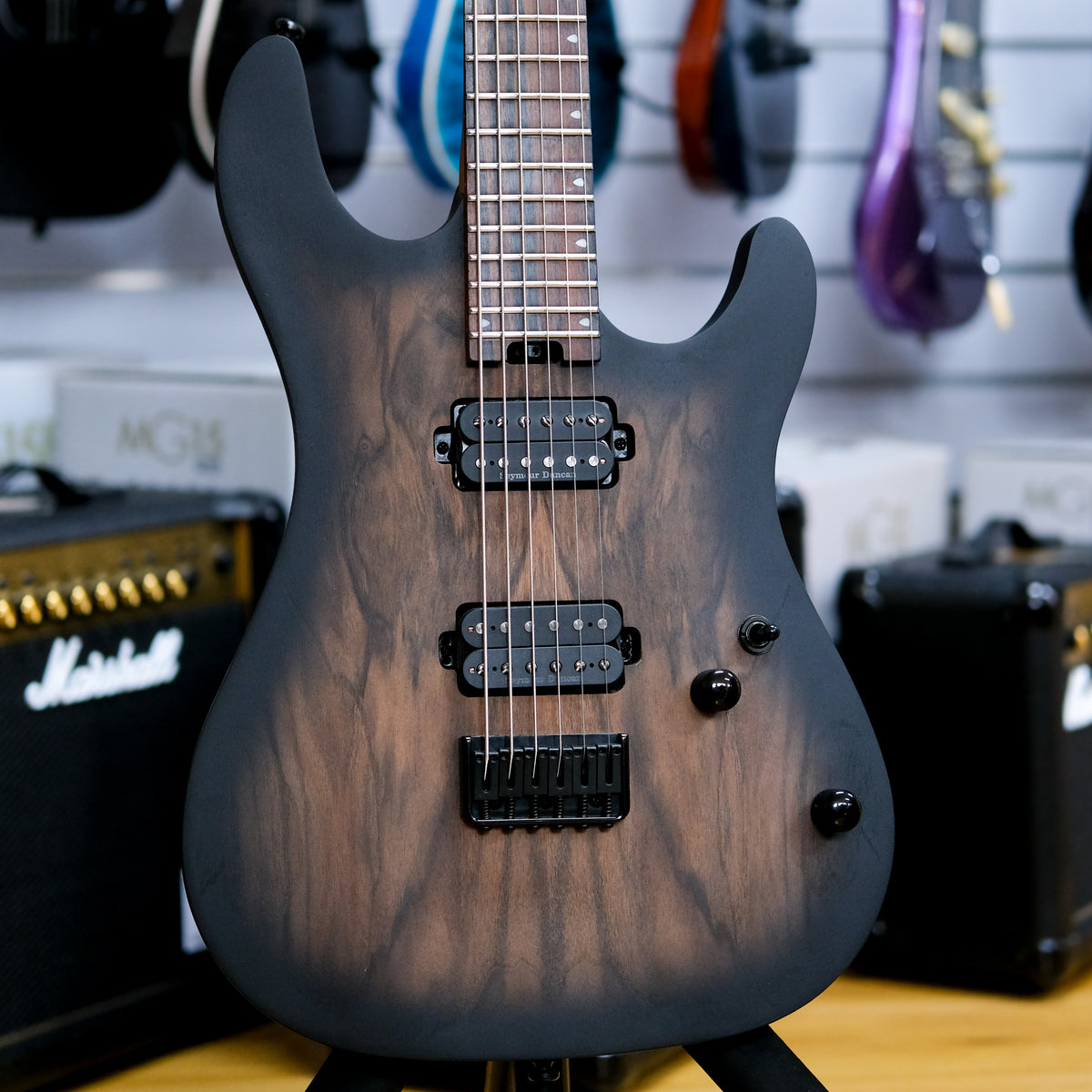 Cort KX500 Baritone Electric Guitar (Natural Black Burst)