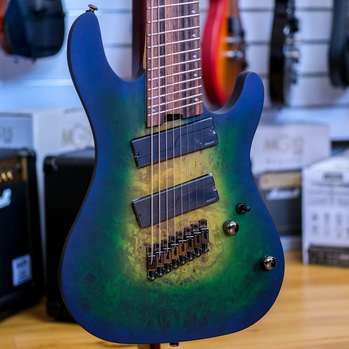 Cort KX508 Multi Scale II 8-String Electric Guitar (Mariana Blue Burst)