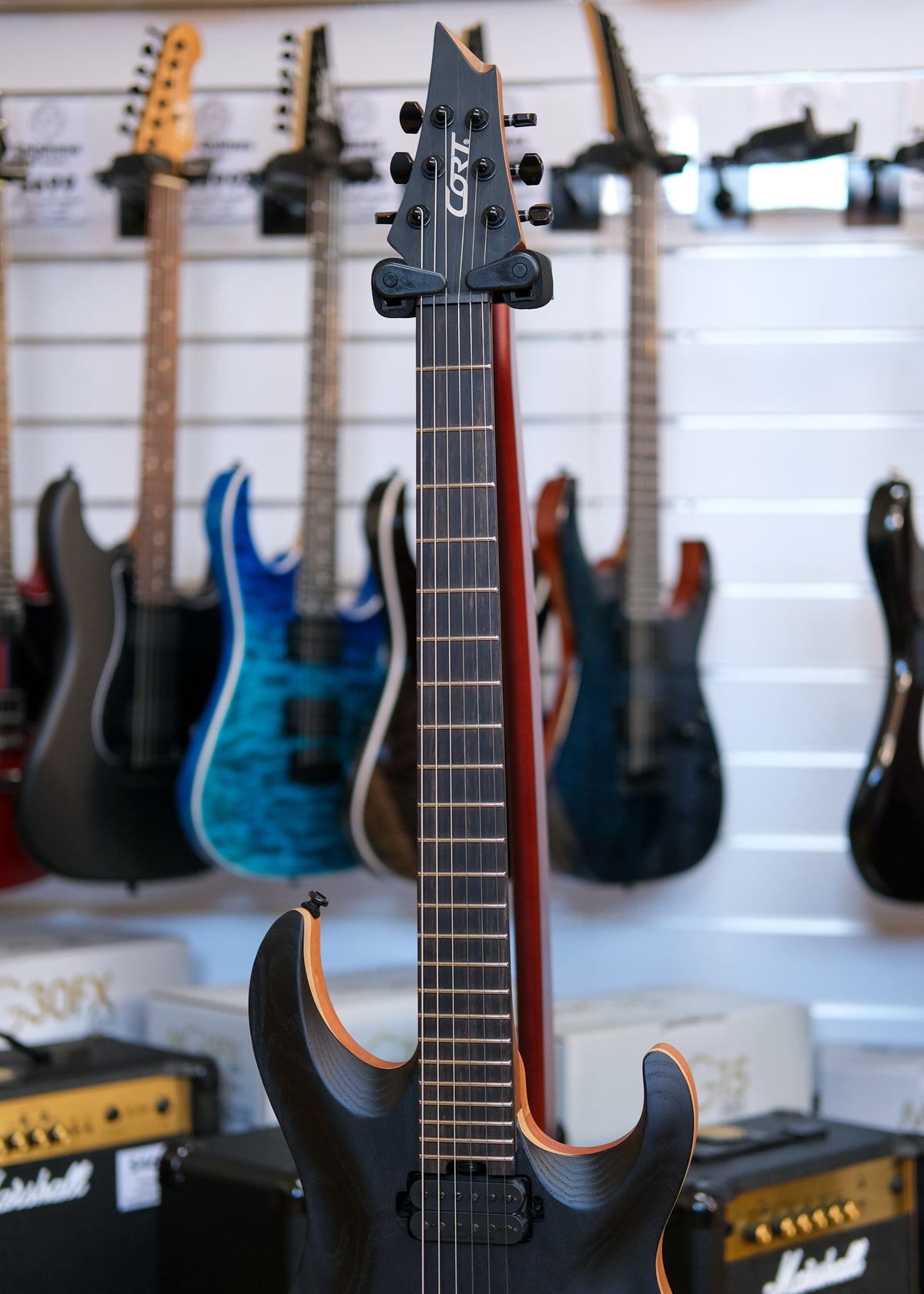 Cort KX700 EverTune Electric Guitar (Open Pore Black)