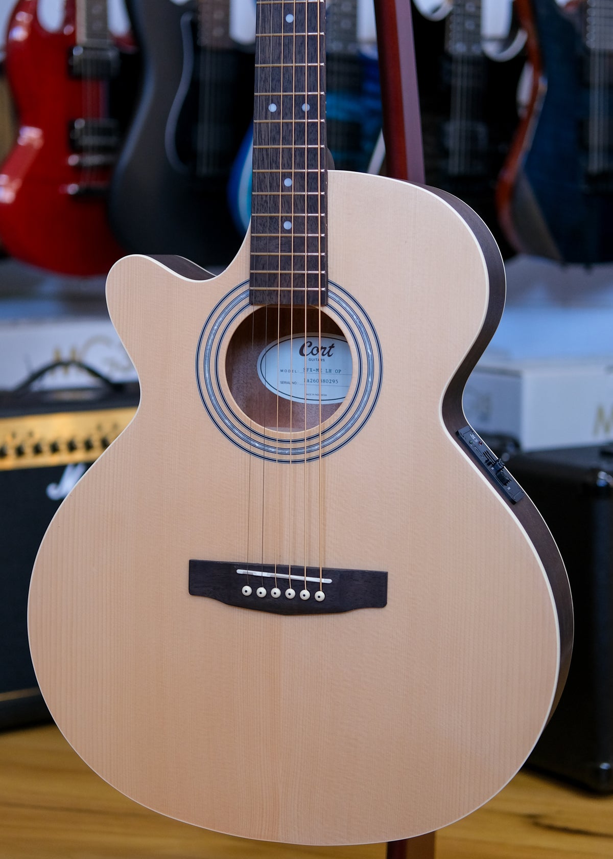 Cort SFX-ME Left Handed Acoustic Electric Guitar (Spruce/Mahogany)