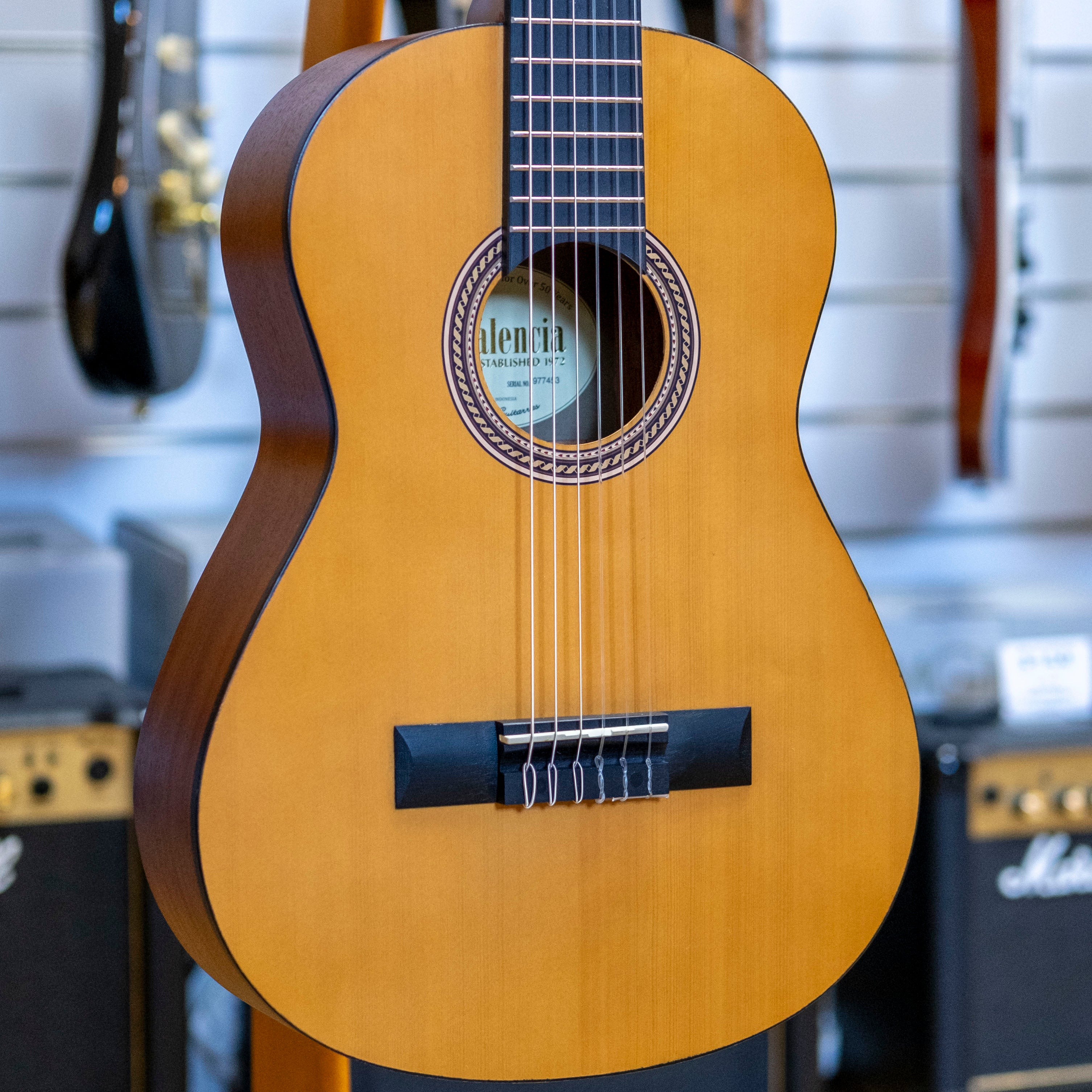 Valencia 200 Series 1/2 Size Nylon String Classical Guitar (Antique Natural)