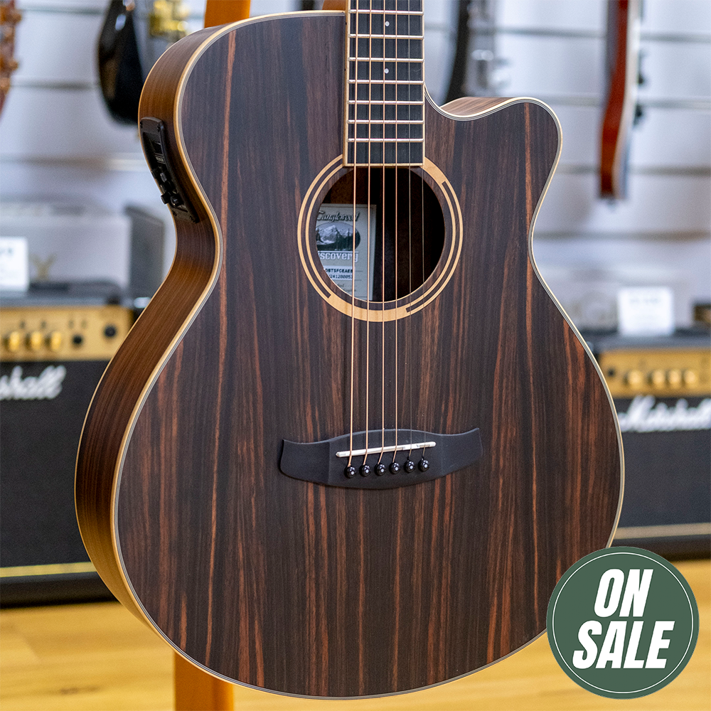 Tanglewood Discovery Exotic Superfolk Acoustic Electric Guitar (All Ebony)
