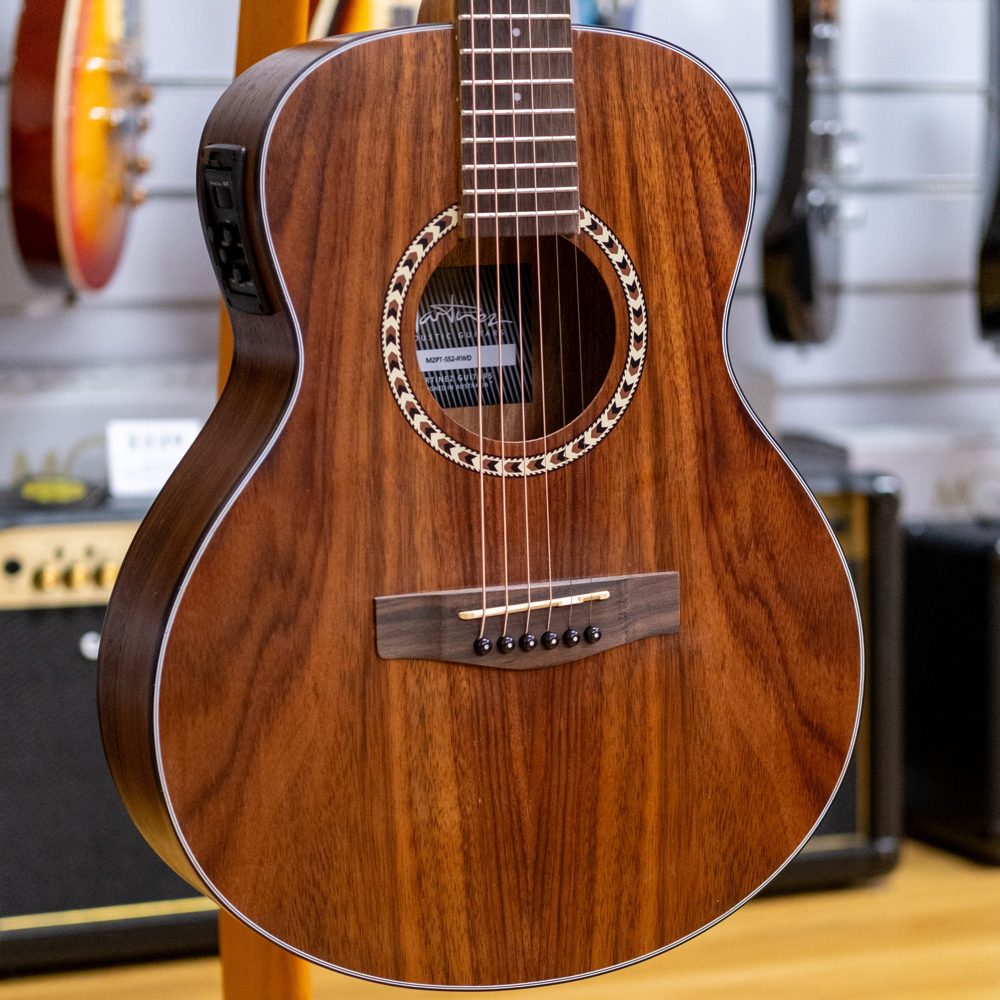 Martinez Mini Short Scale Acoustic Electric Guitar (Rosewood)