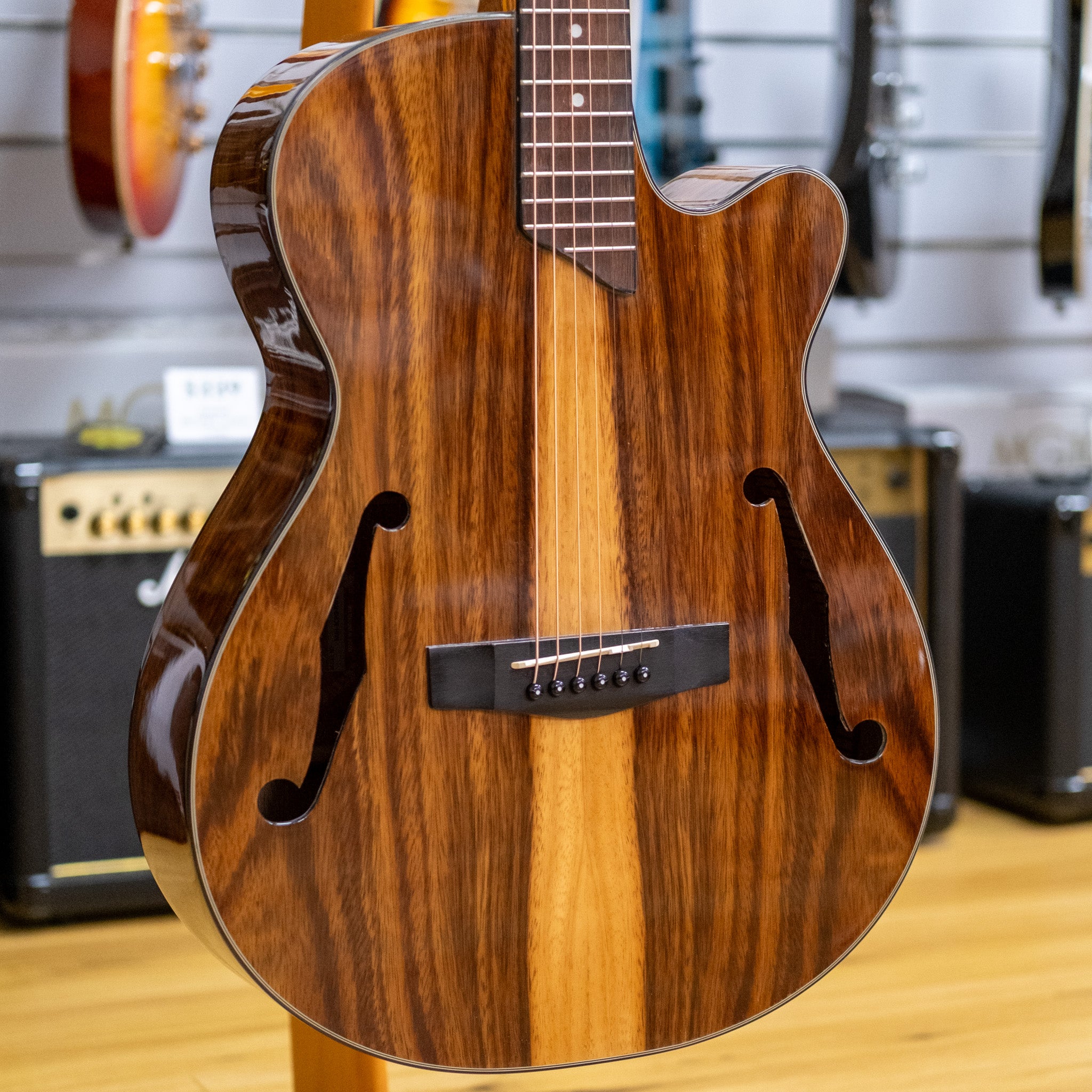 Martinez Jazz Hybrid Acoustic Electric Guitar (Rosewood)