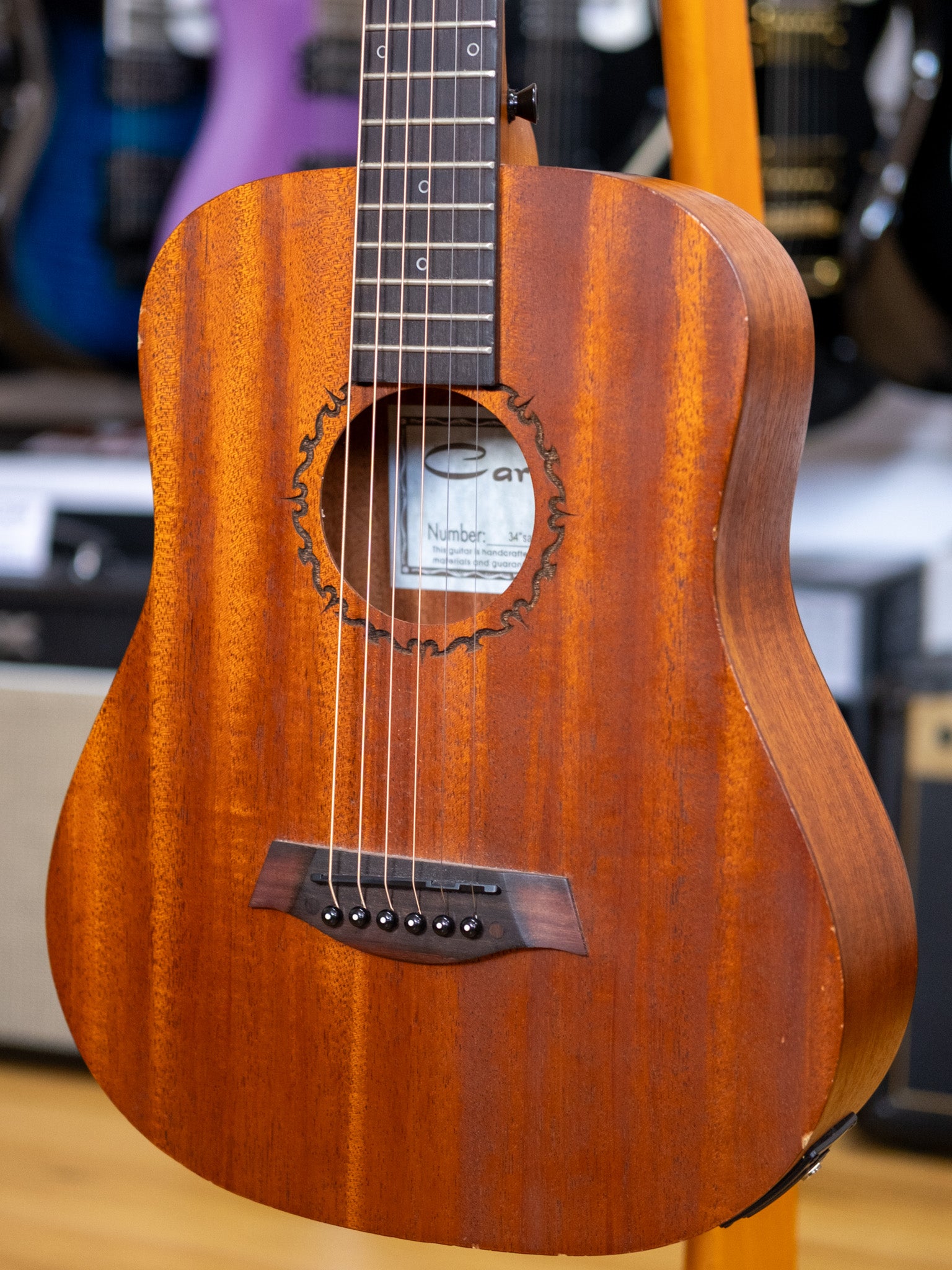 Caraya 34" Safair EQ Travel Acoustic Electric Guitar (Pre-Owned, 2017)