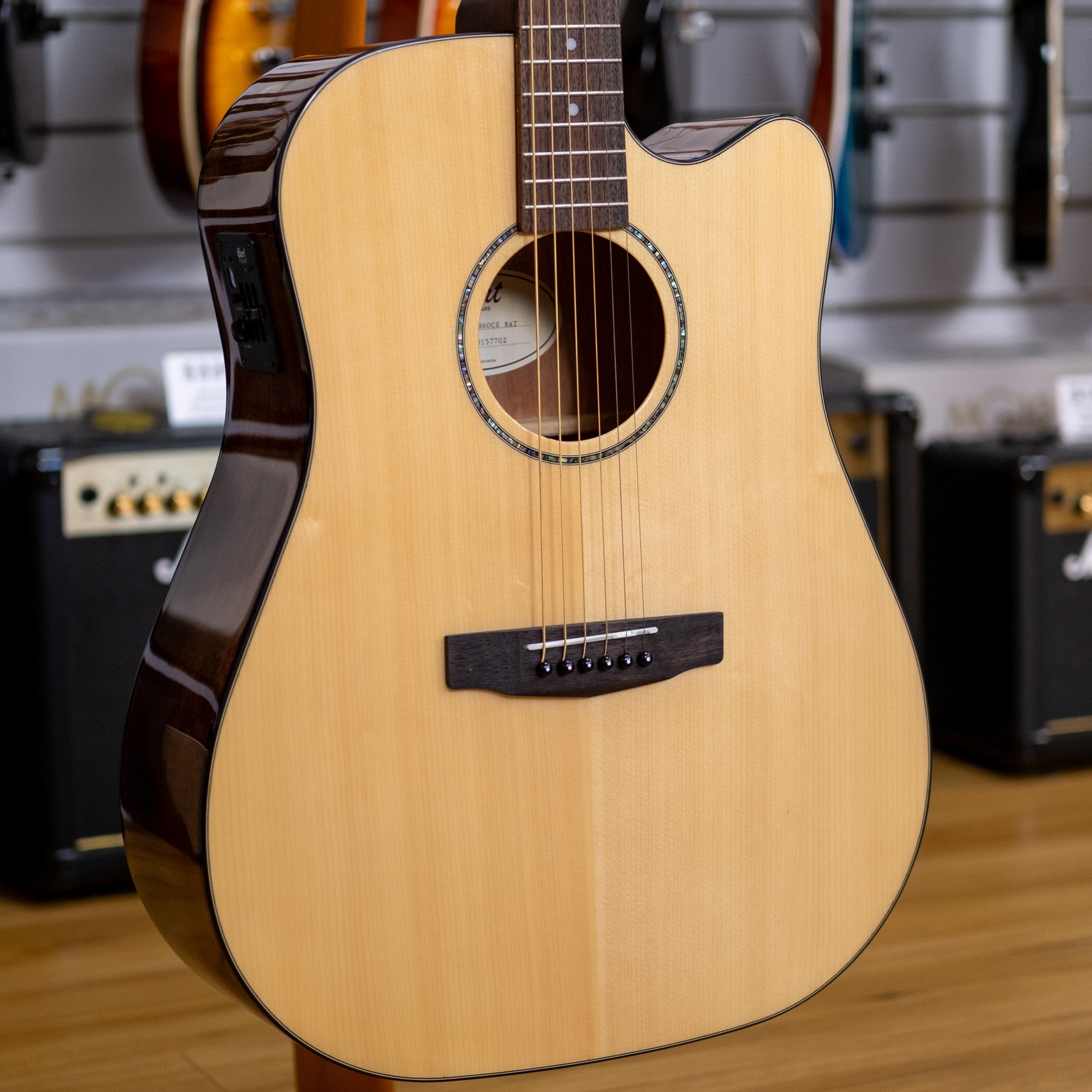 Cort Earth 60 Series Dreadnought Acoustic Electric Guitar (Solid Spruce)