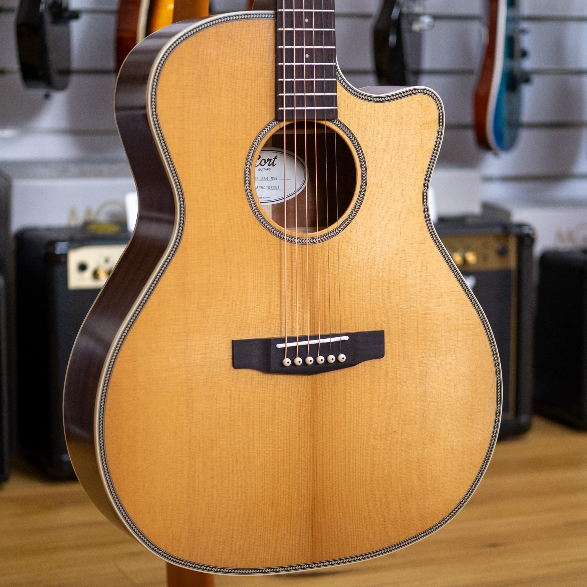 Cort Essence Series GA4 Acoustic Electric Guitar (Solid Sitka Spruce)