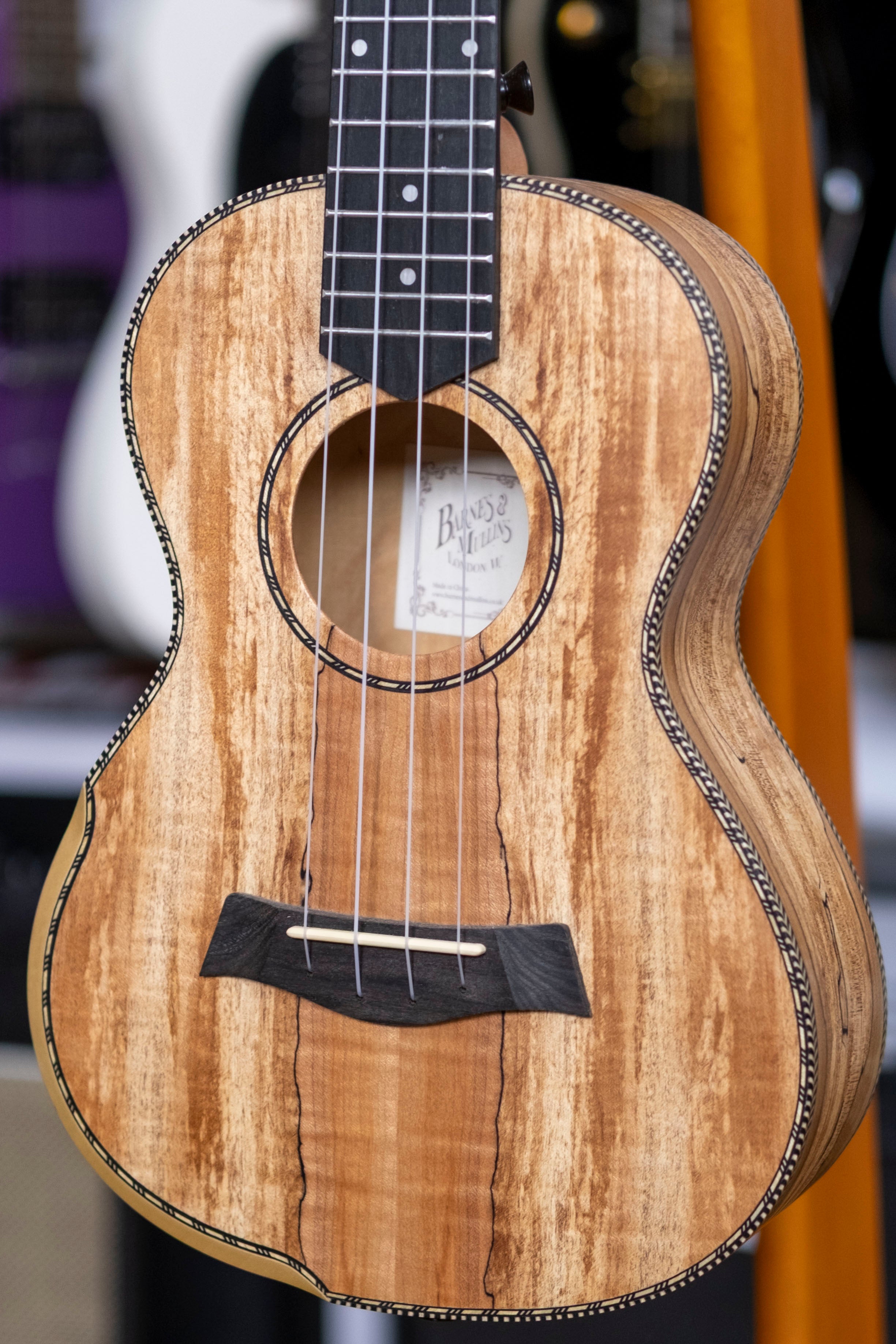 Barnes & Mullins Tenor Ukulele with Gig Bag (Spalted Maple)