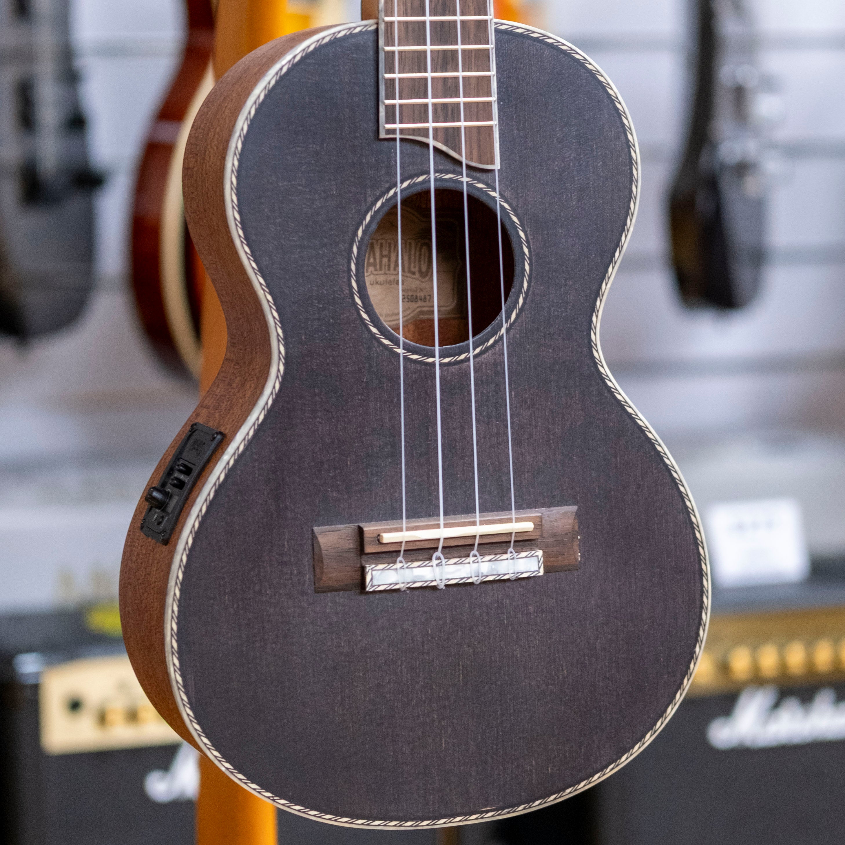 Mahalo Pearl Series Electric Tenor Ukulele with Bag (Black)