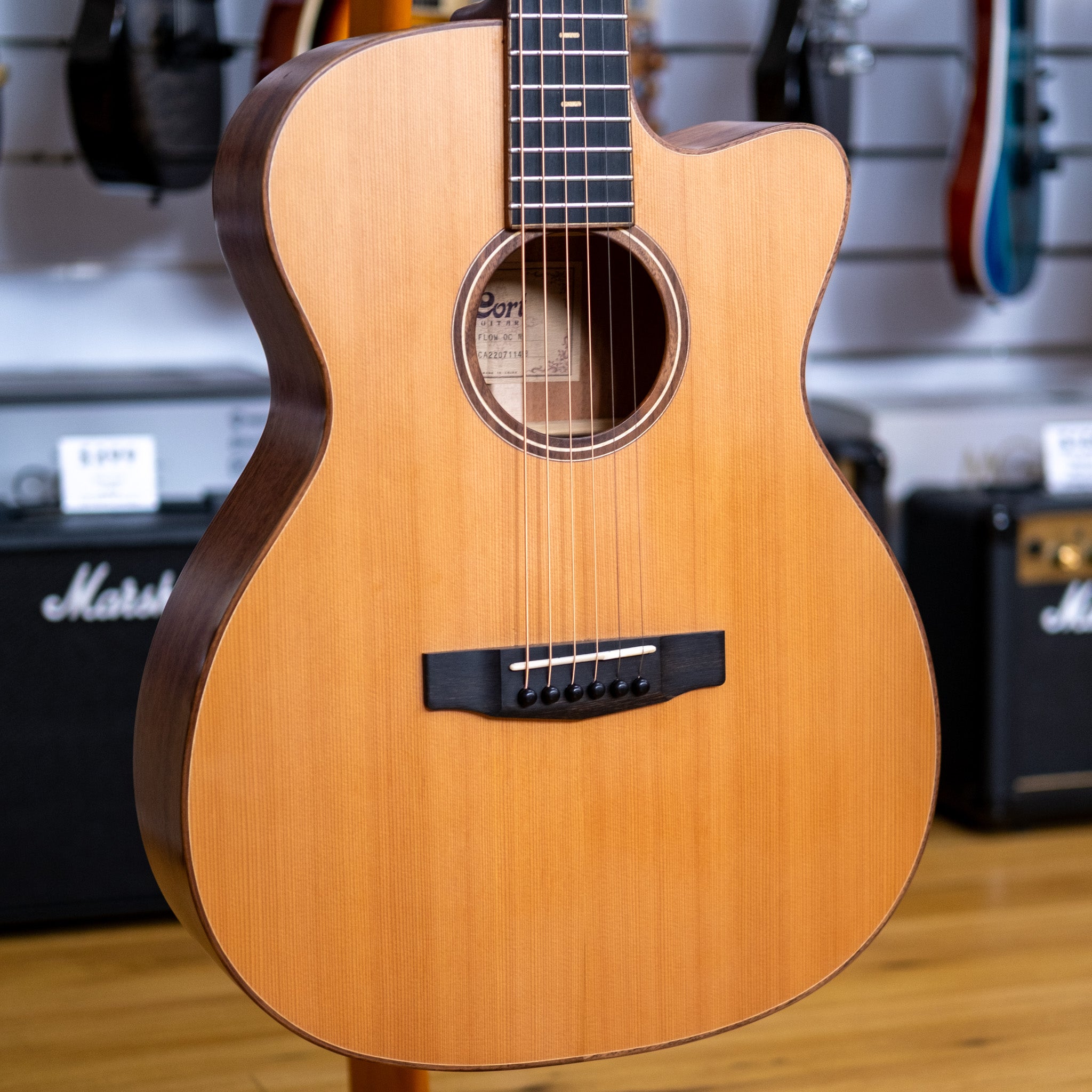 Cort Flow-OC All-Solid OM Acoustic Electric Guitar (Pre-Owned, 2022)