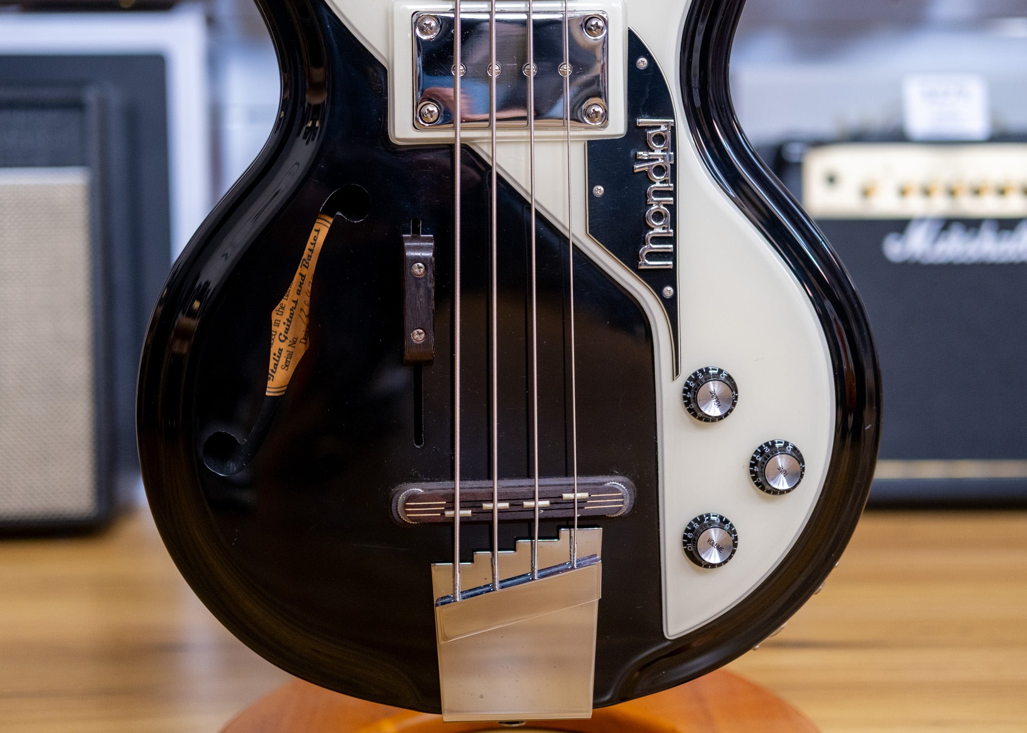 Italia Mondial Classic Bass Guitar (Black) (Pre-Owned, 2012 MIK)