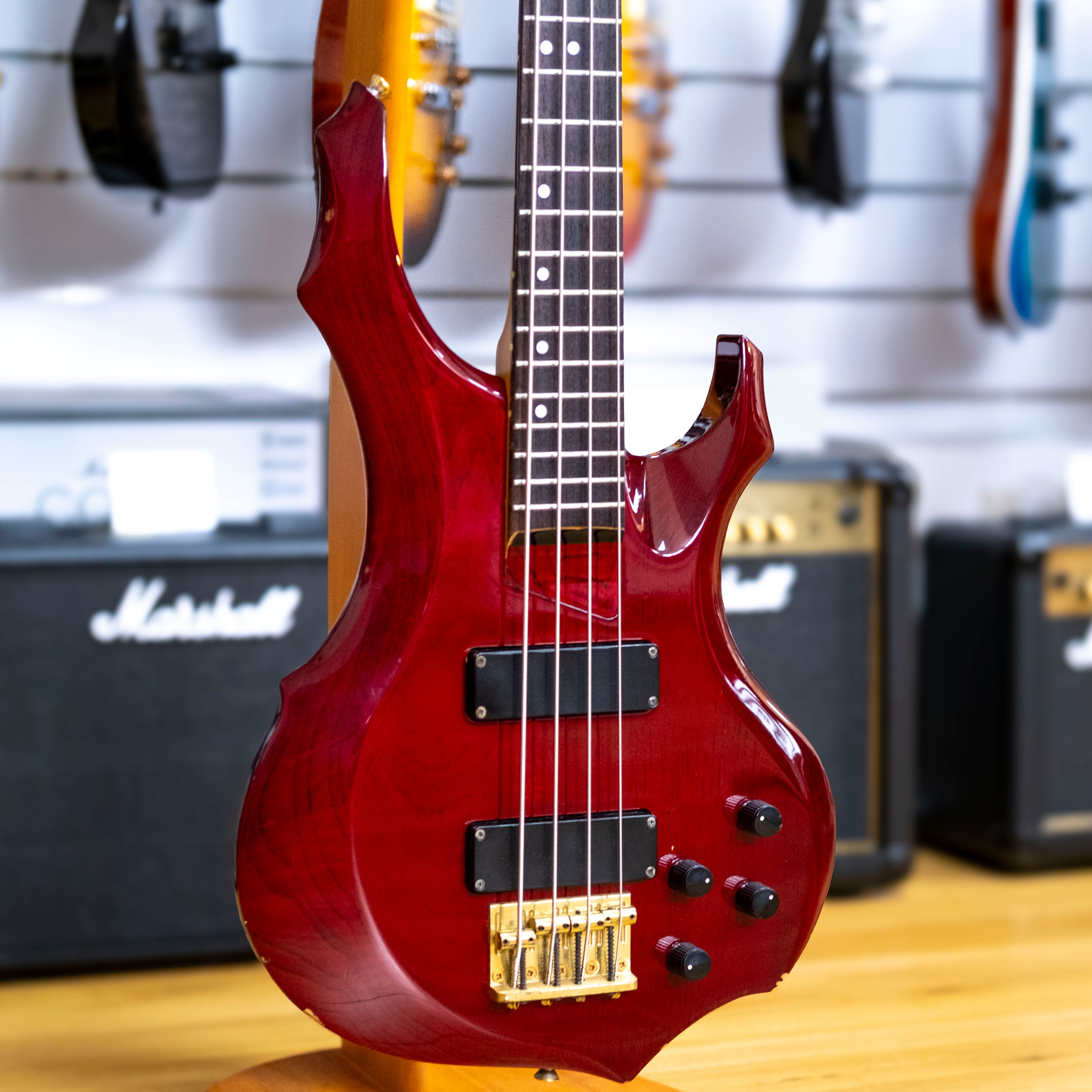 Edwards EFR-95B Bass Guitar (Transparent Red) (Pre-Owned)