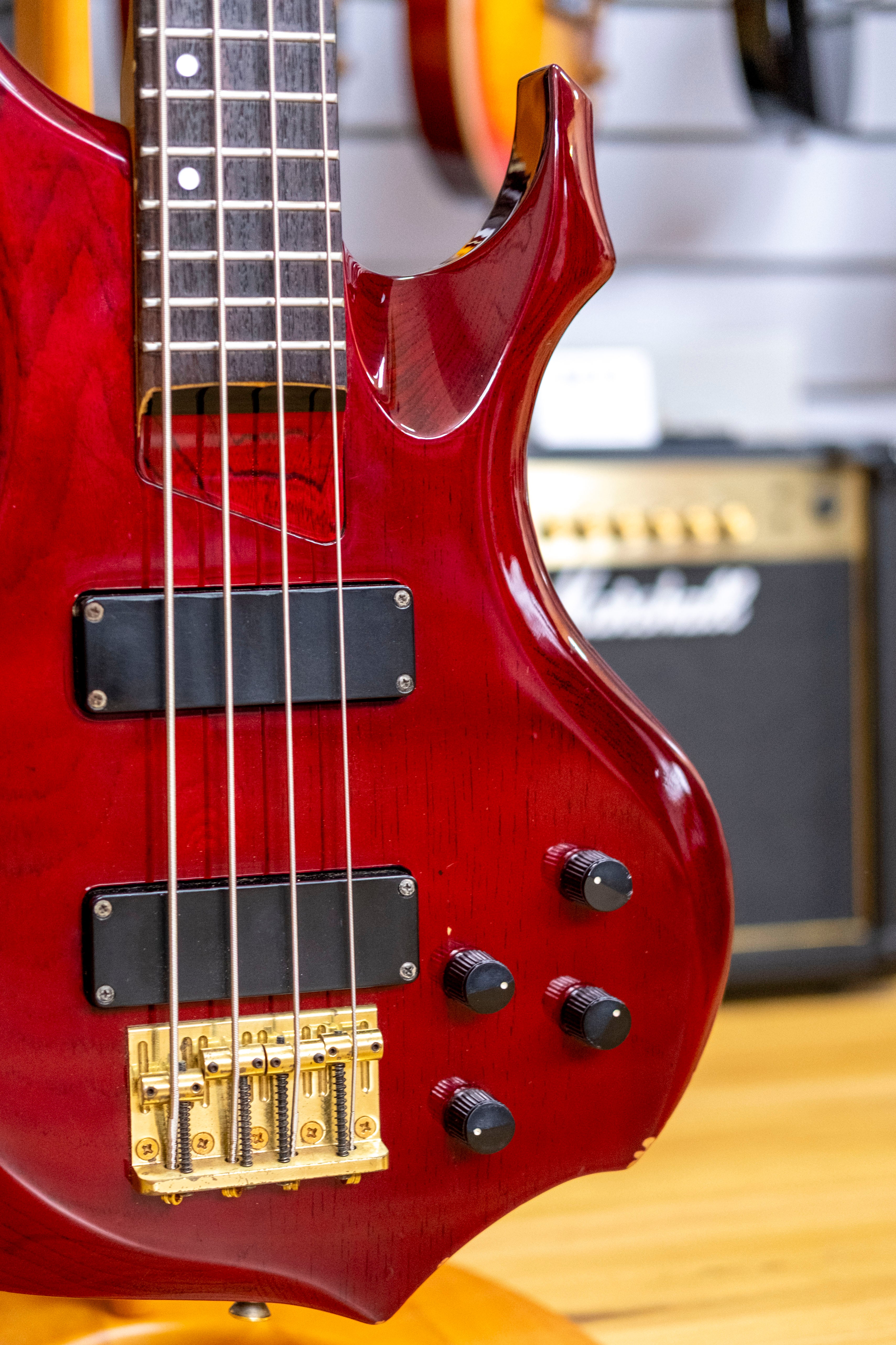 Edwards EFR-95B Bass Guitar (Transparent Red) (Pre-Owned)