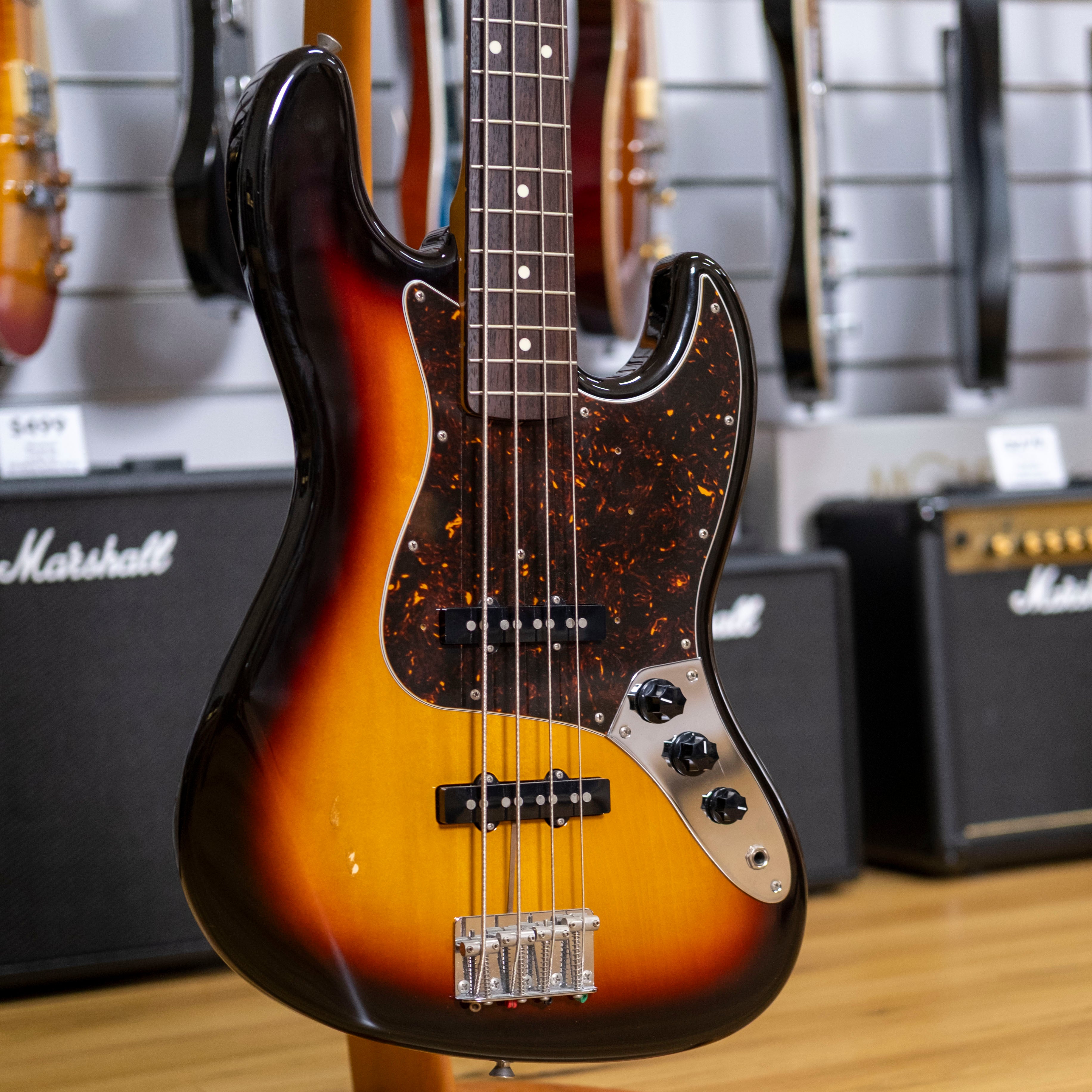 Fender C60JB Jazz Bass Guitar (3-Tone Sunburst) (Pre-Owned, 2017 MIJ)