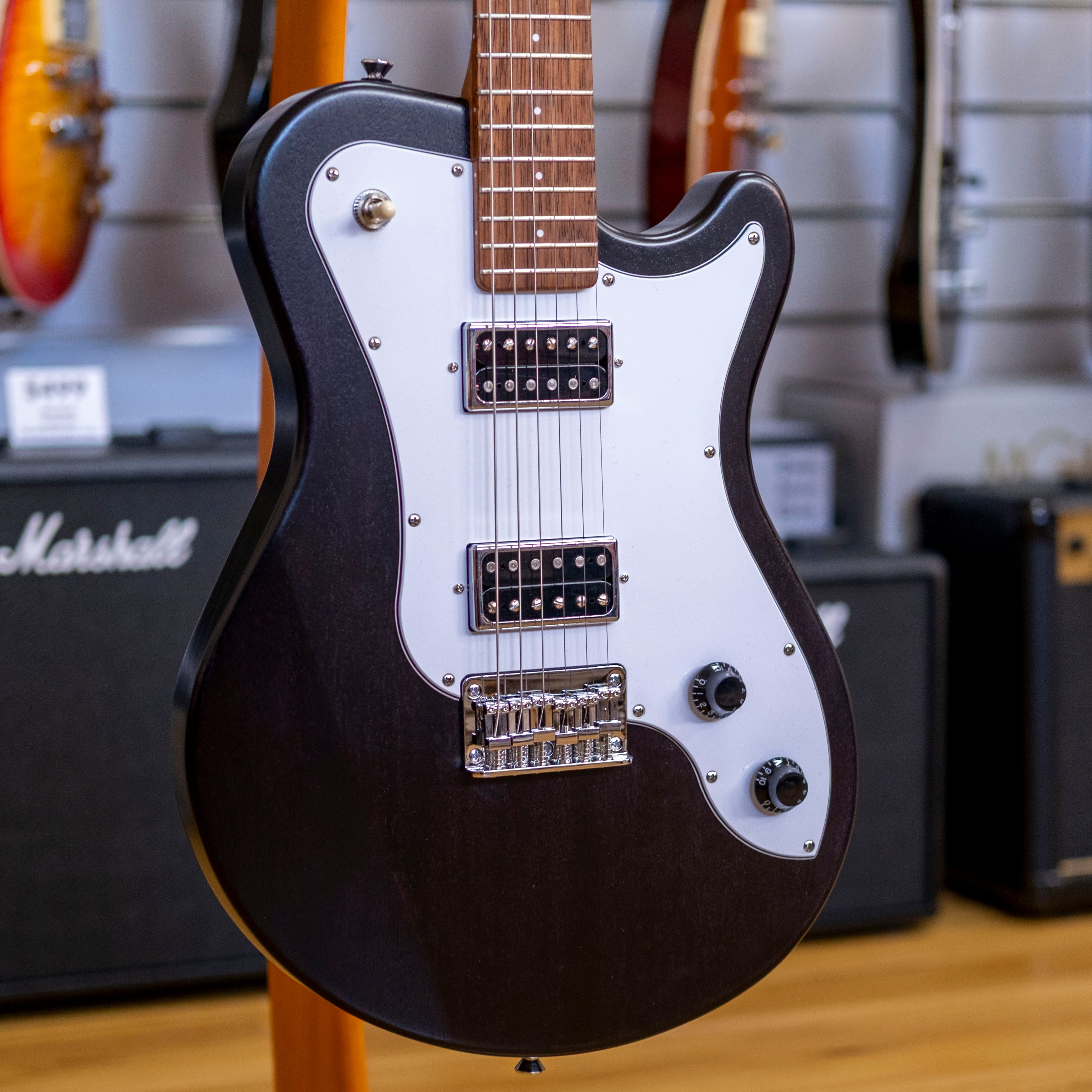 Pratley DVR Single Cutaway Electric Guitar (Natural Black)
