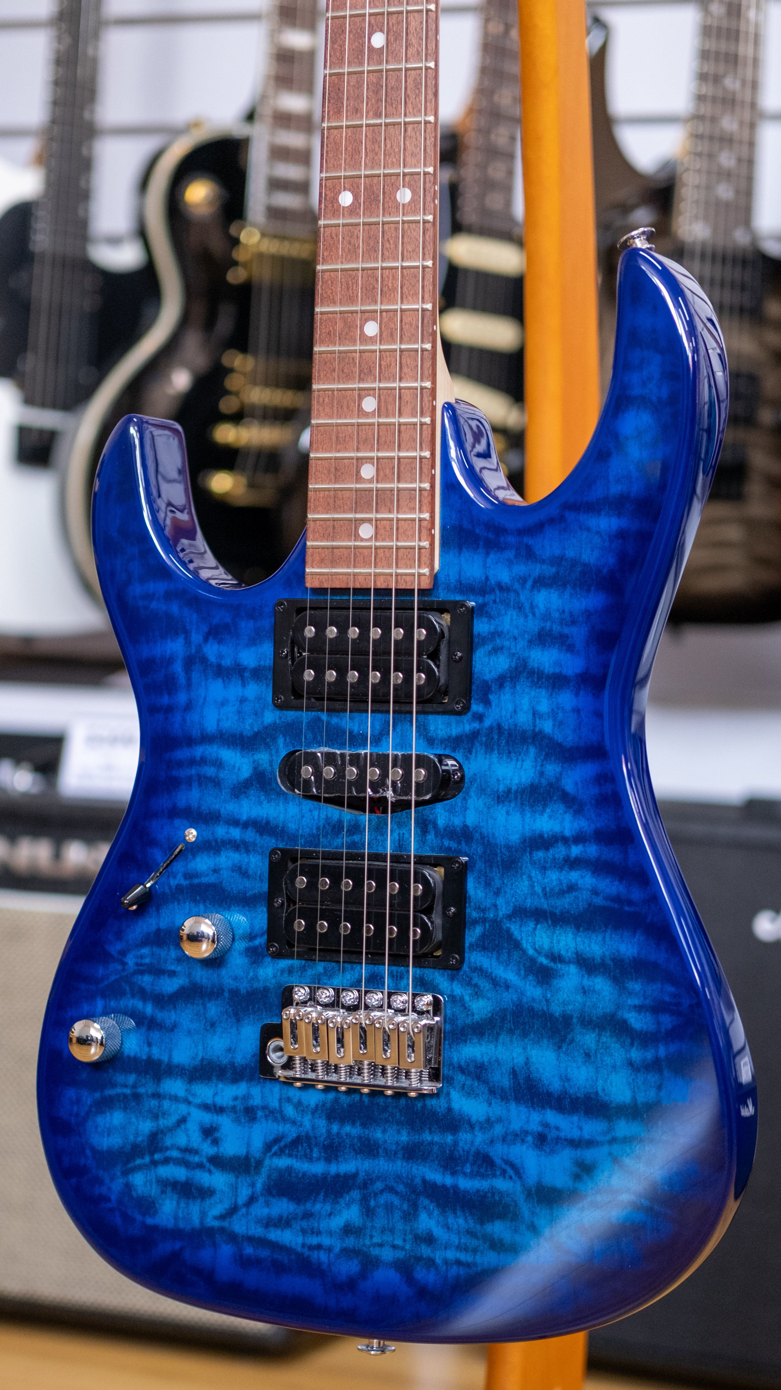 Ibanez Gio Series RX70QAL Left Handed Electric Guitar (Transparent Blue Burst)