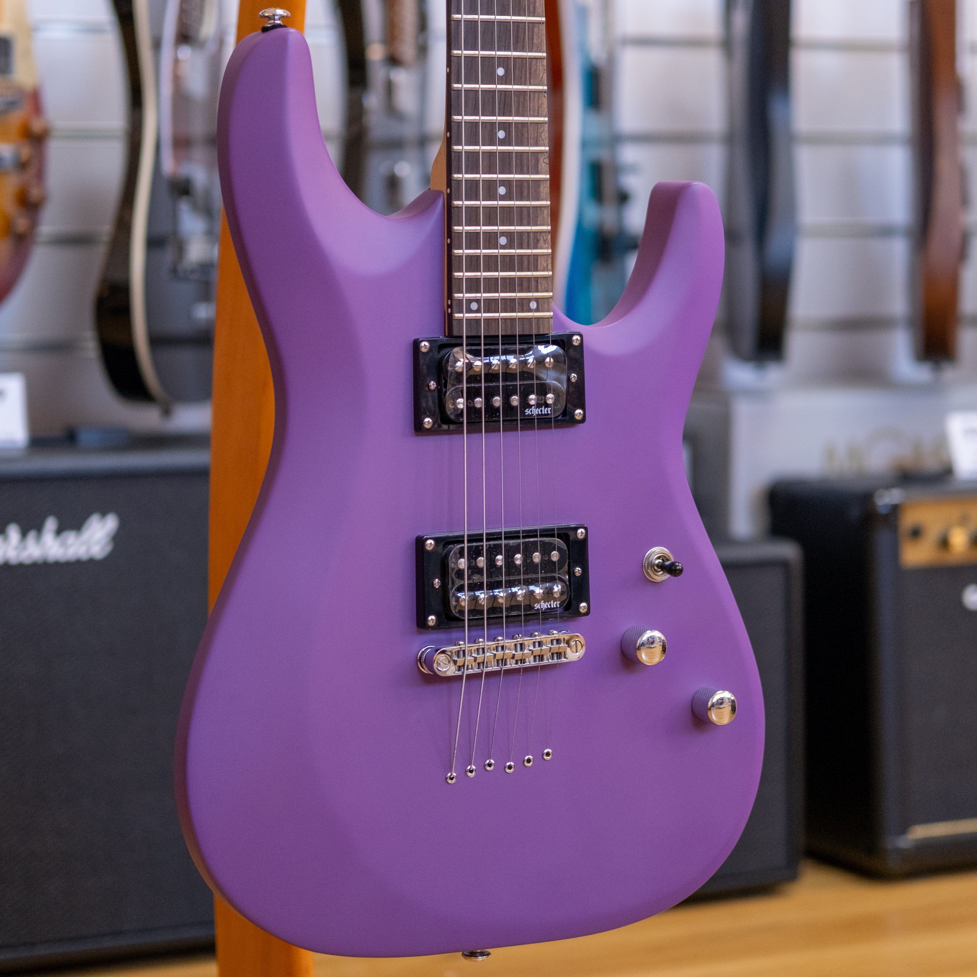 Schecter C-6 Deluxe Electric Guitar (Satin Purple)