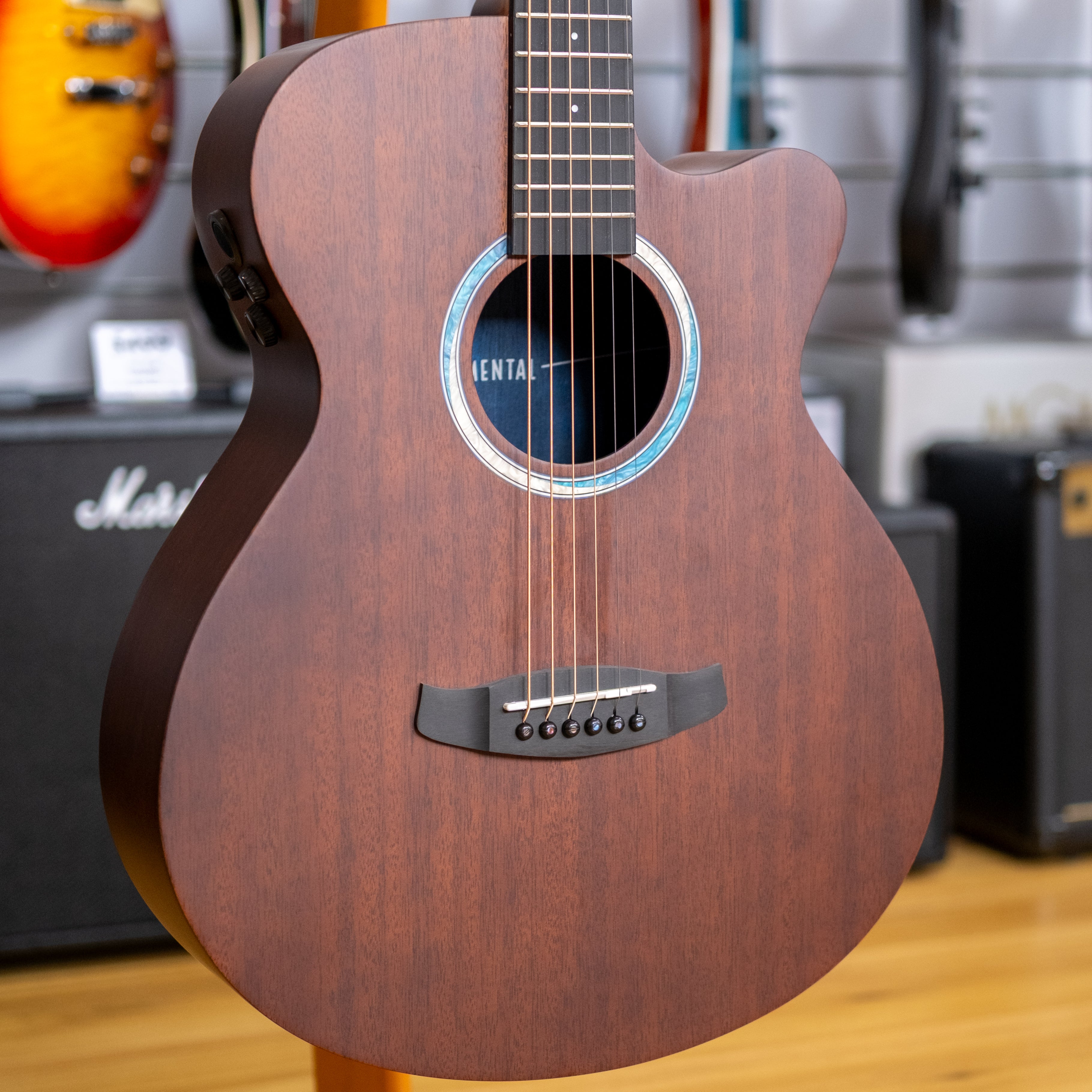 Tanglewood Elemental Superfolk Acoustic Electric Guitar (Solid Mahogany Top)