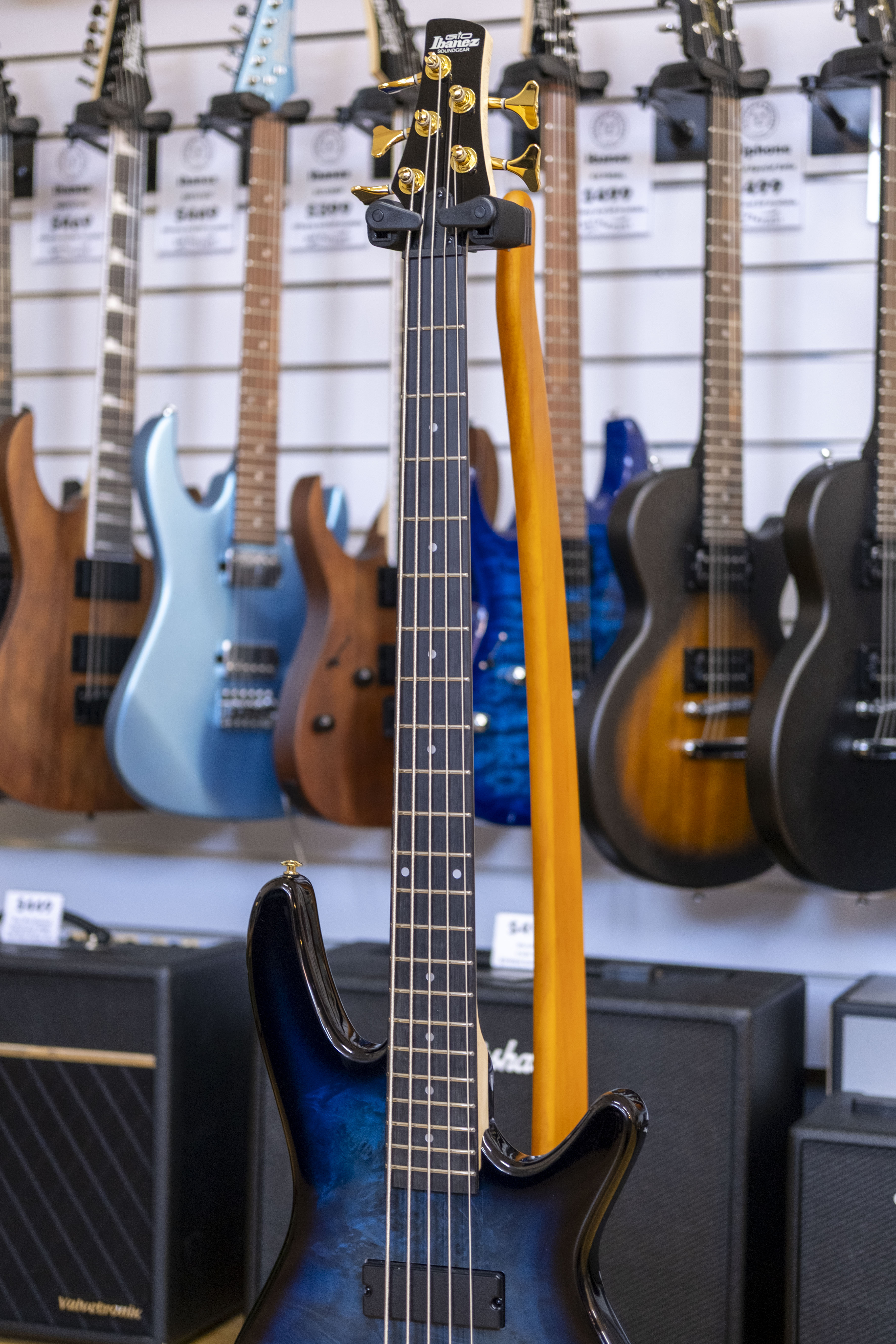 Ibanez Soundgear Gio 5-String Bass Guitar (Transparent Marine Burst)