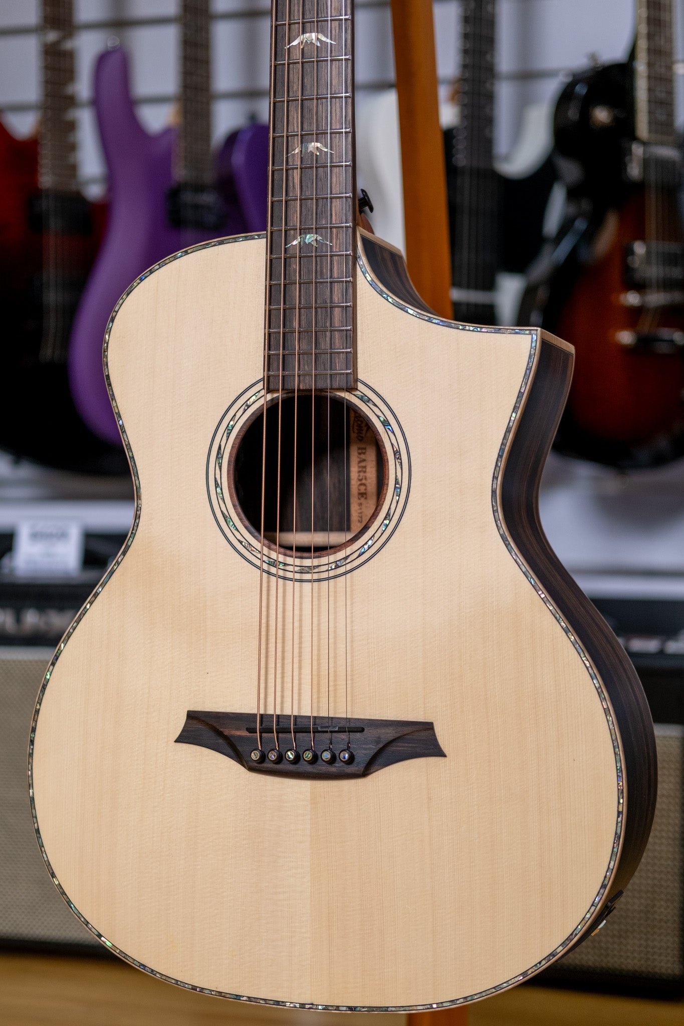 Bromo Rocky Mountain Series All Solid Acoustic Electric Guitar with Bag (Spruce/ Amara Ebony)