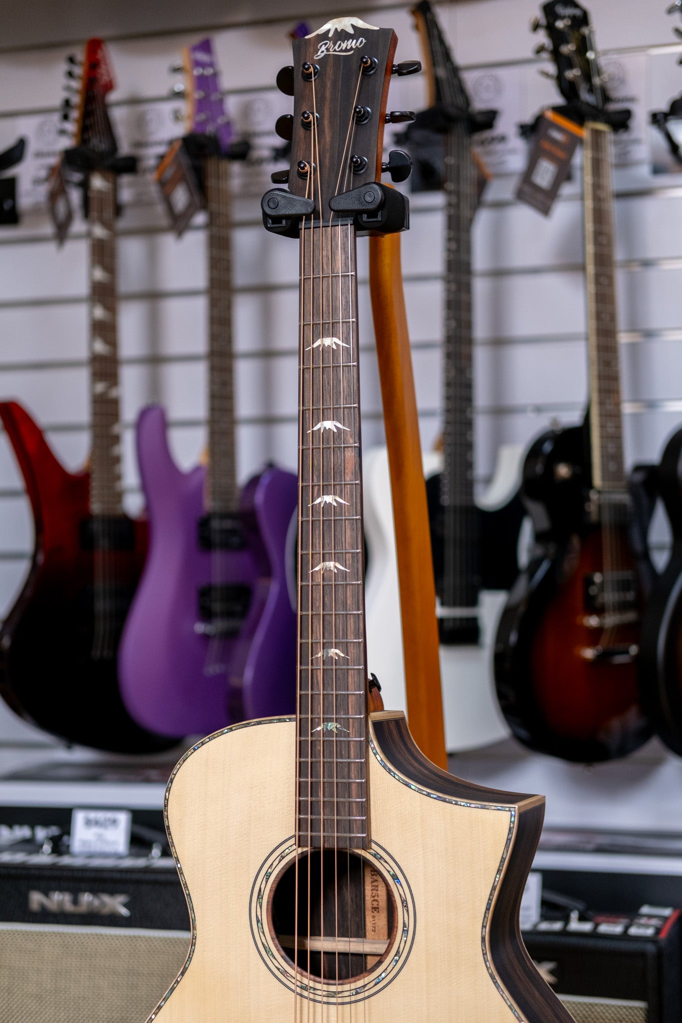 Bromo Rocky Mountain Series All Solid Acoustic Electric Guitar with Bag (Spruce/ Amara Ebony)