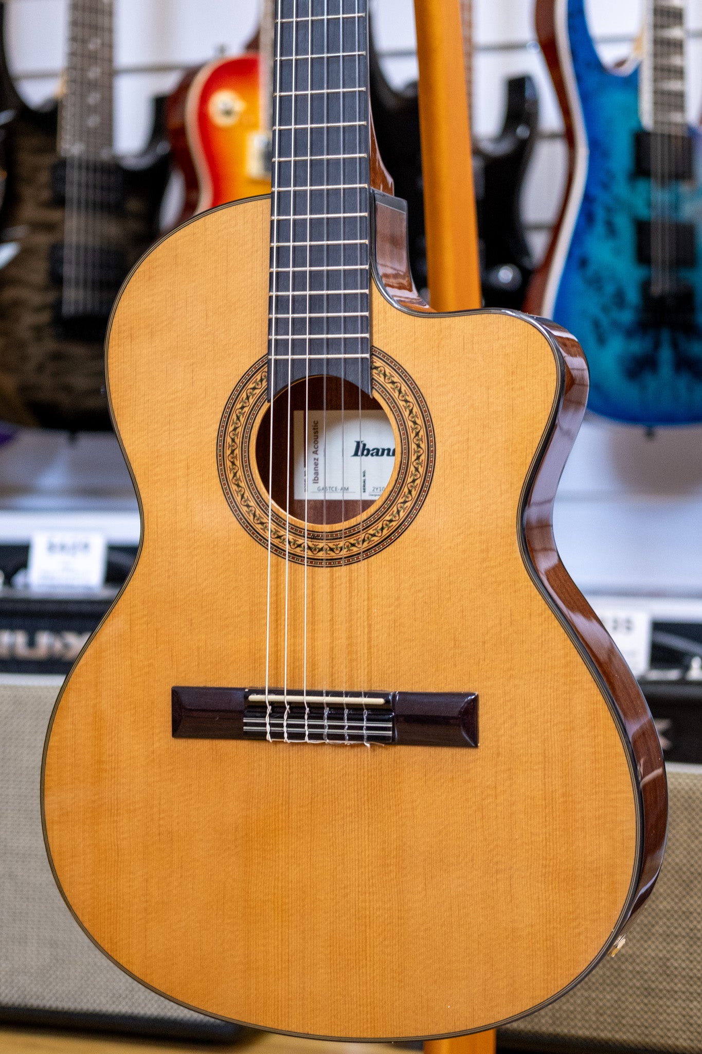 Ibanez GA5TCE Thinline Electric Classical Guitar (Amber High Gloss)