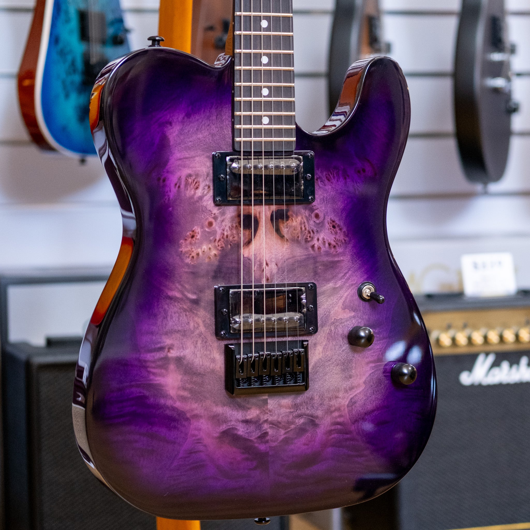 Schecter PT Standard Electric Guitar (Purple Burst Burl)