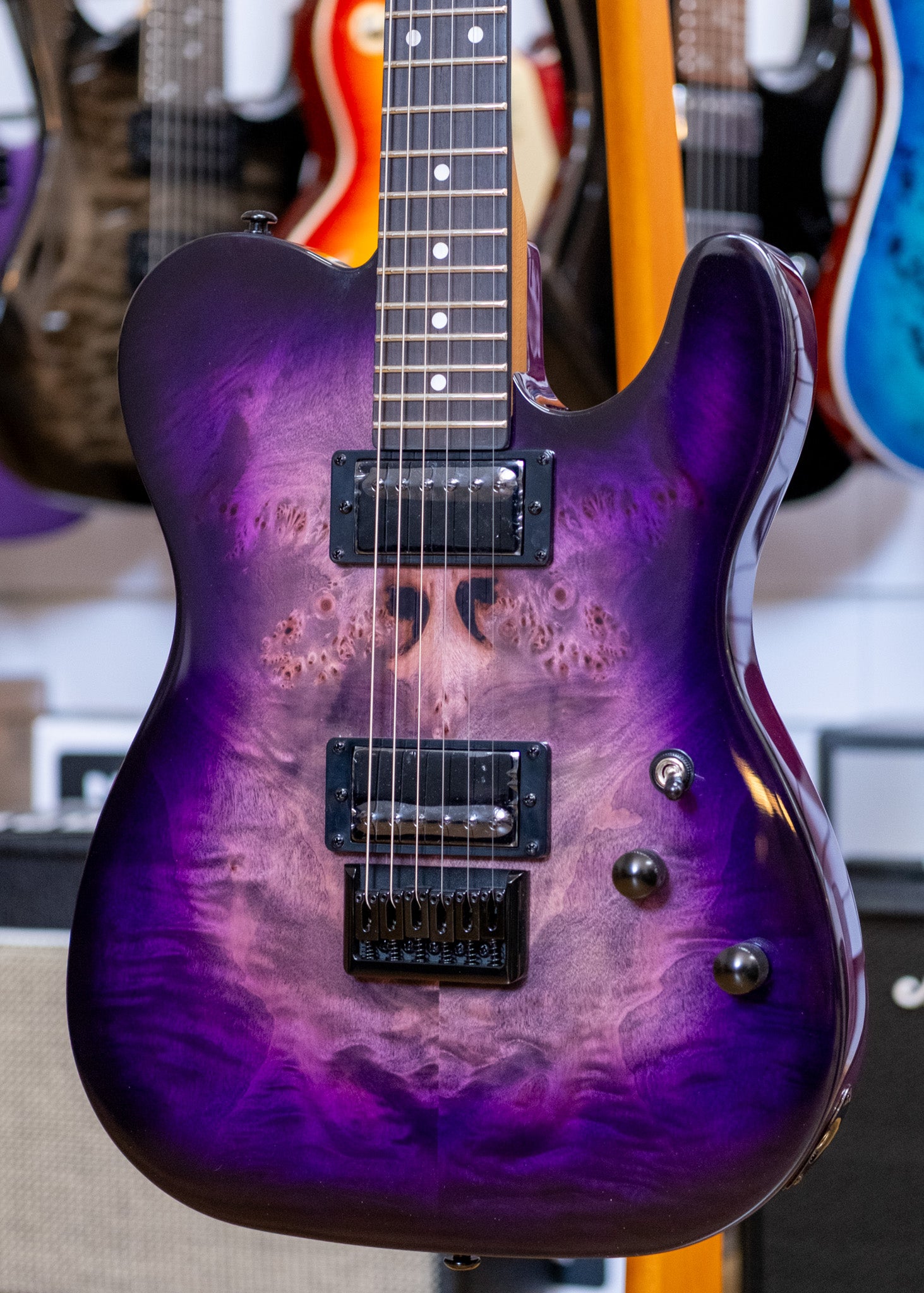 Schecter PT Standard Electric Guitar (Purple Burst Burl)