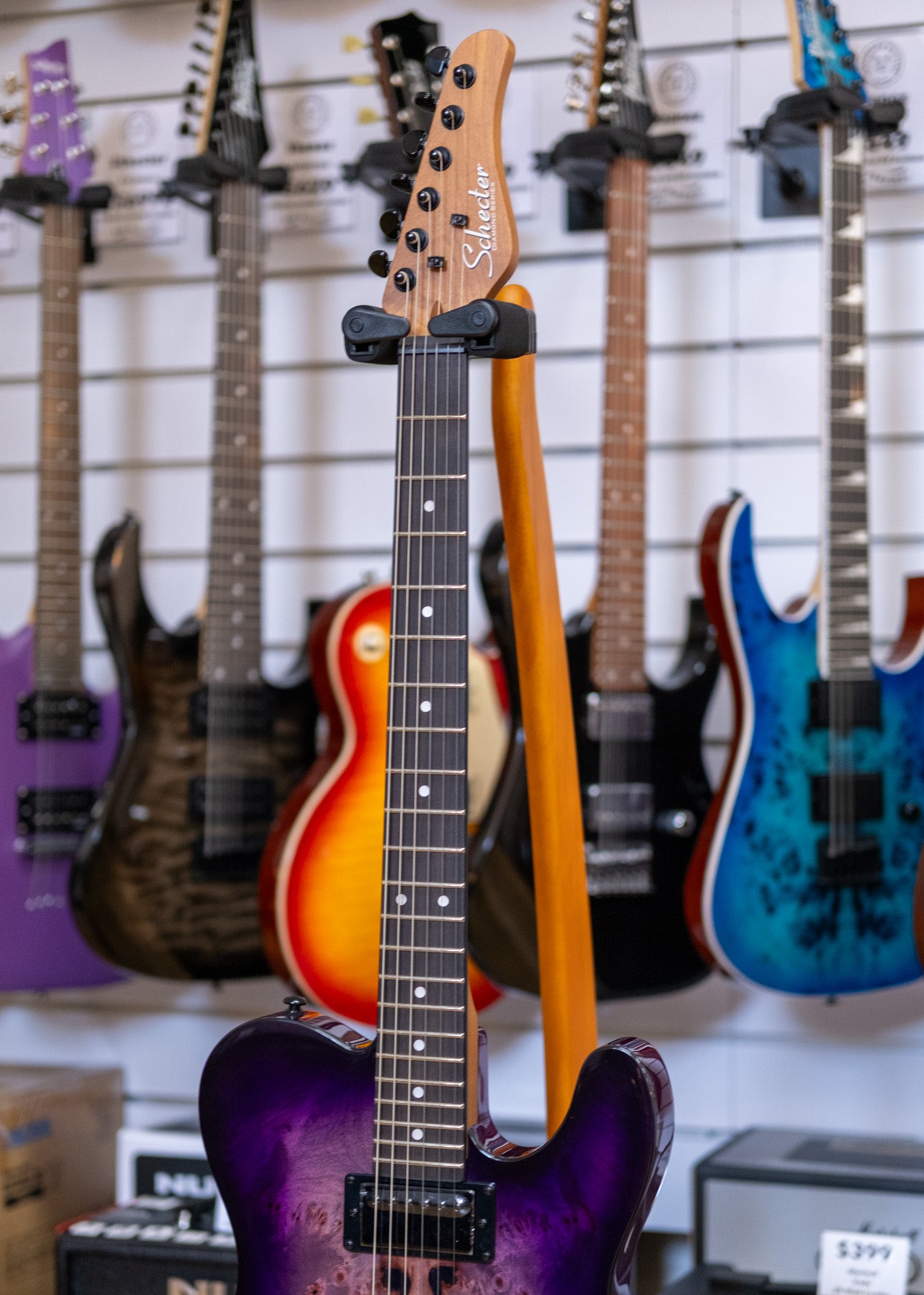 Schecter PT Standard Electric Guitar (Purple Burst Burl)