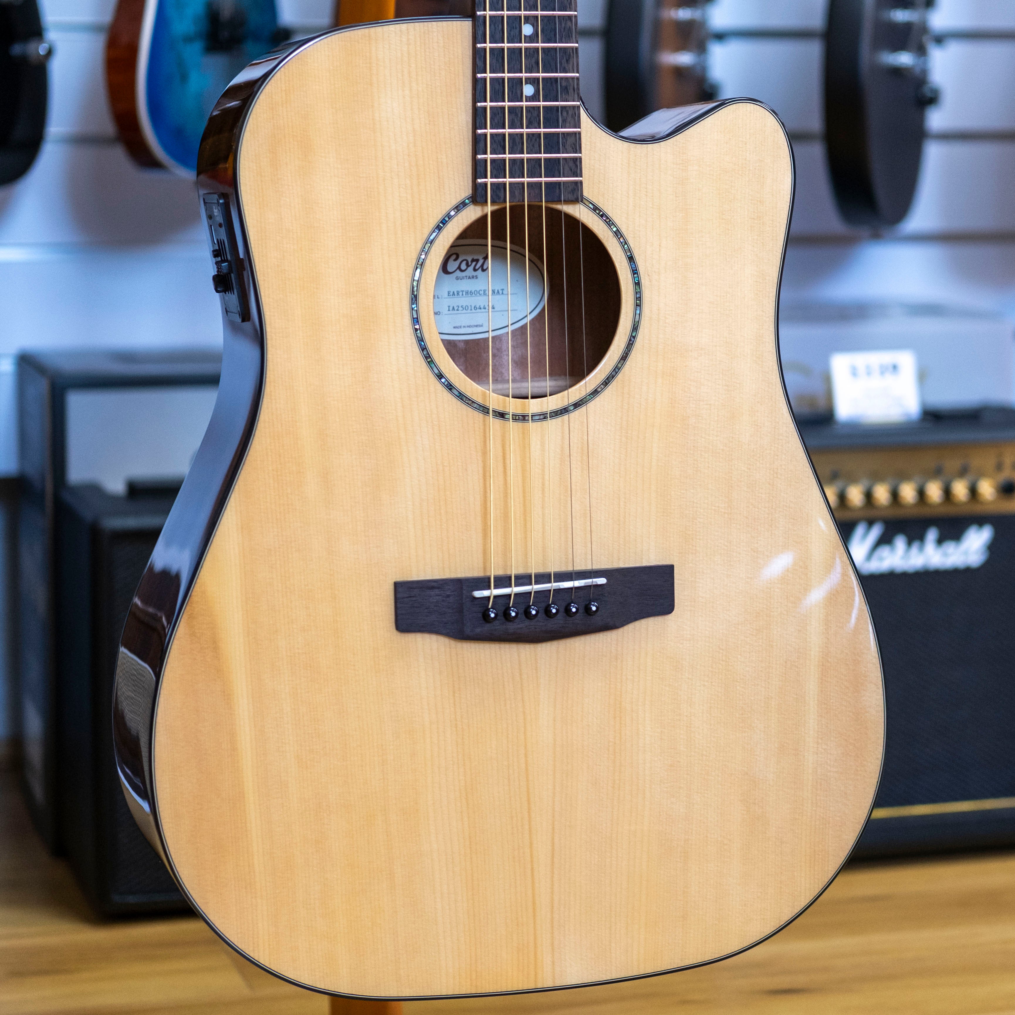 Cort Earth 60 Series Dreadnought Acoustic Electric Guitar (Solid Spruce)
