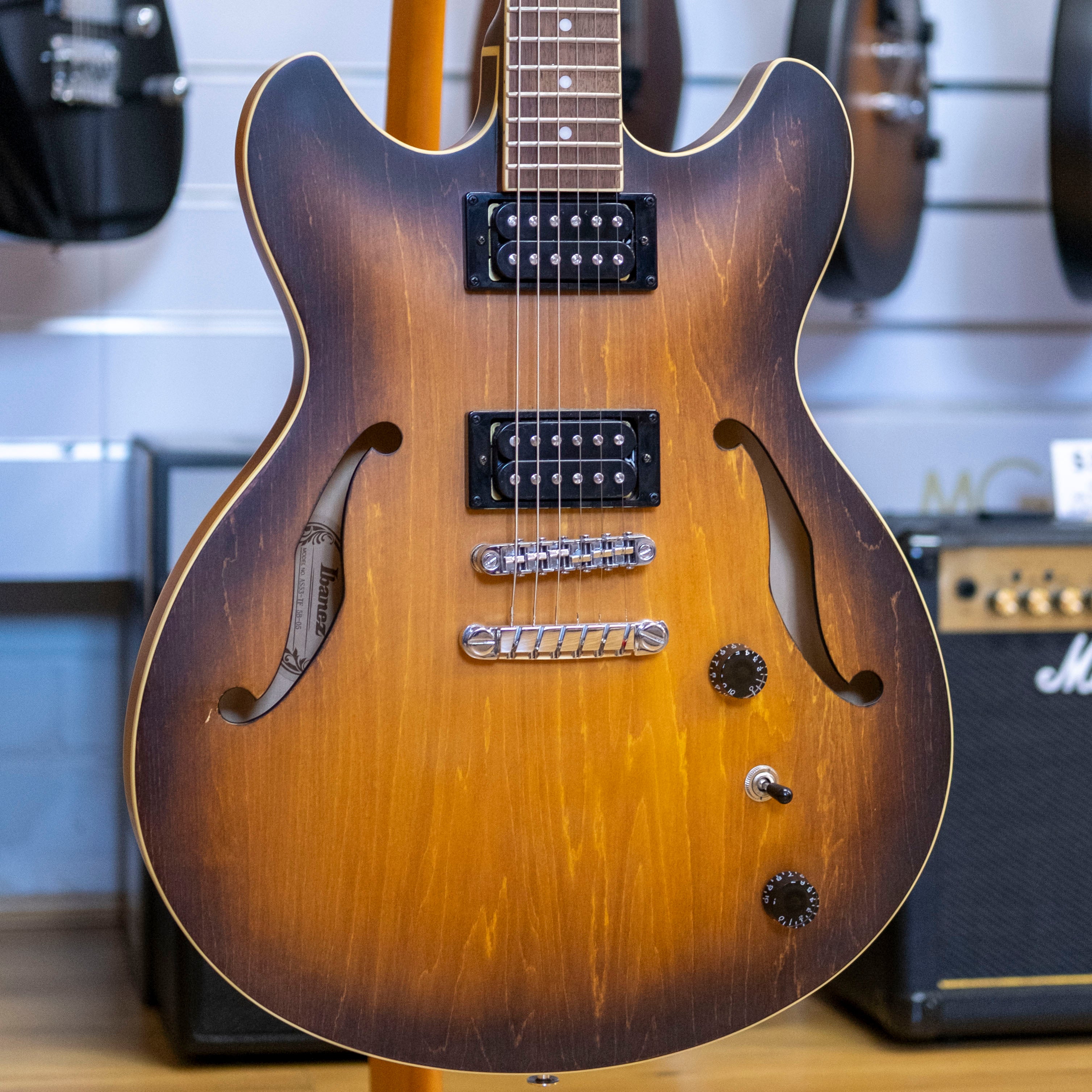 Ibanez AS-53 Semi-Hollow Electric Guitar (Tobacco Flat) (Pre-Owned, 2022)