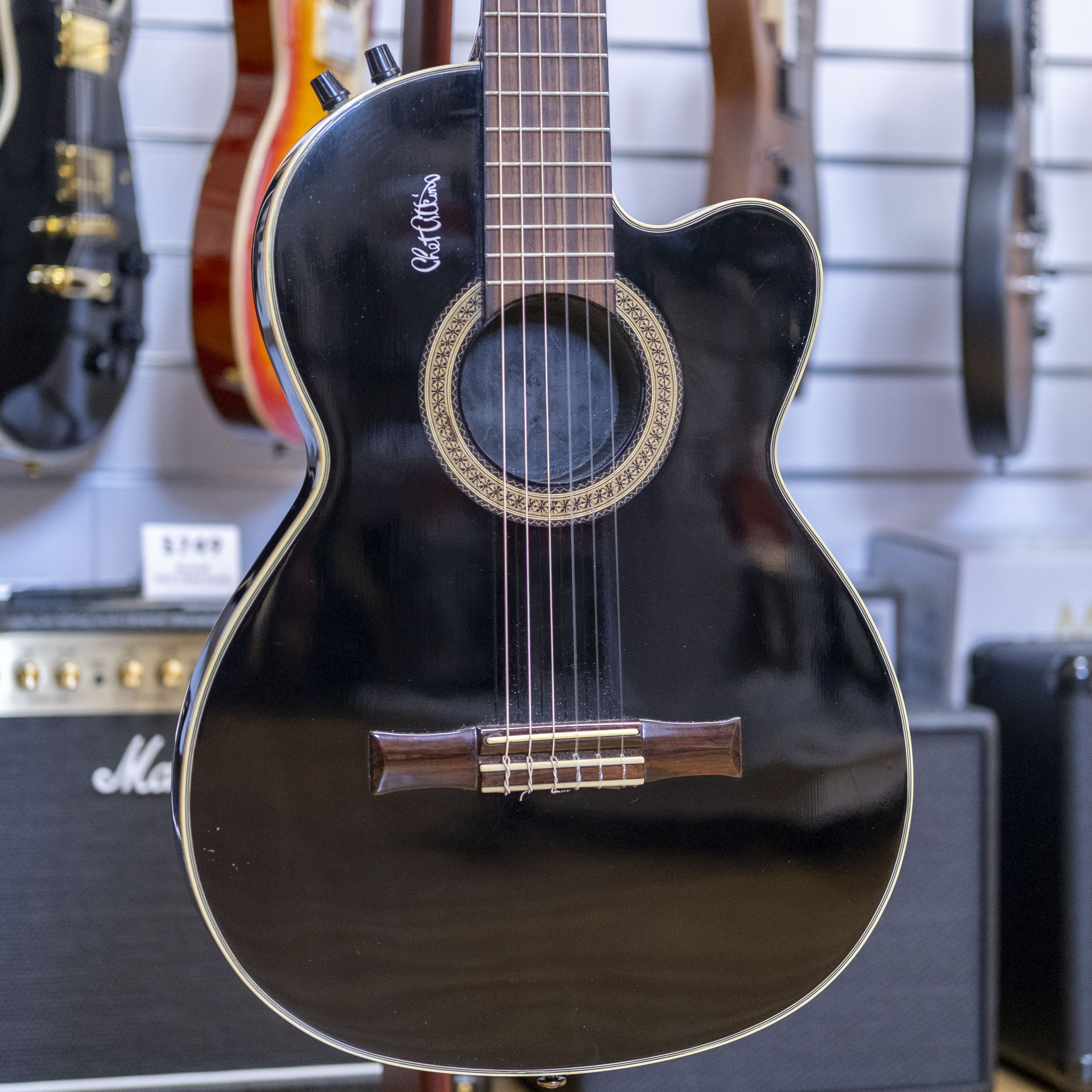 Epiphone Chet Atkins Electric Nylon String Classical Guitar (Black) (Pre-Owned, 2003)