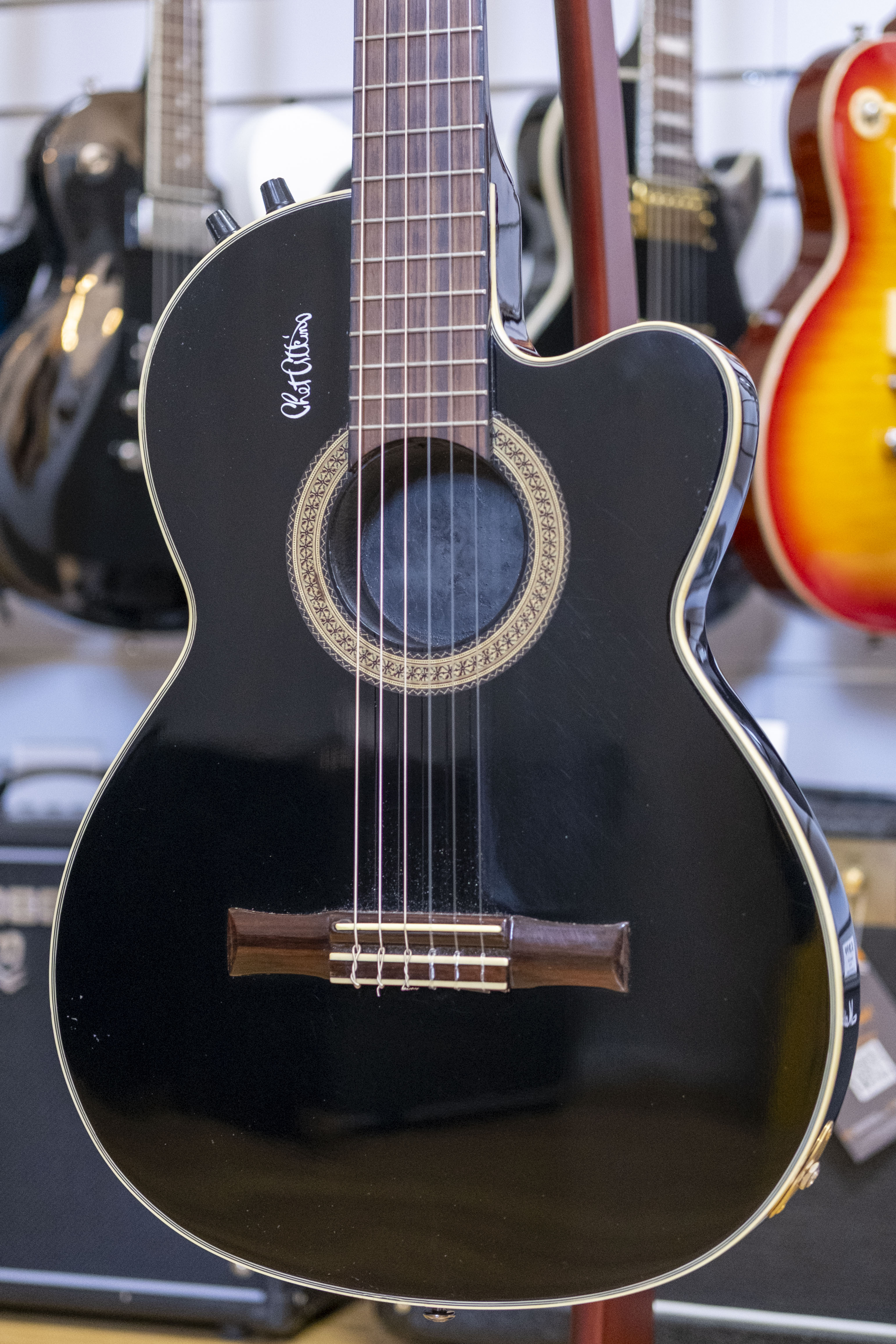 Epiphone Chet Atkins Electric Nylon String Classical Guitar (Black) (Pre-Owned, 2003)