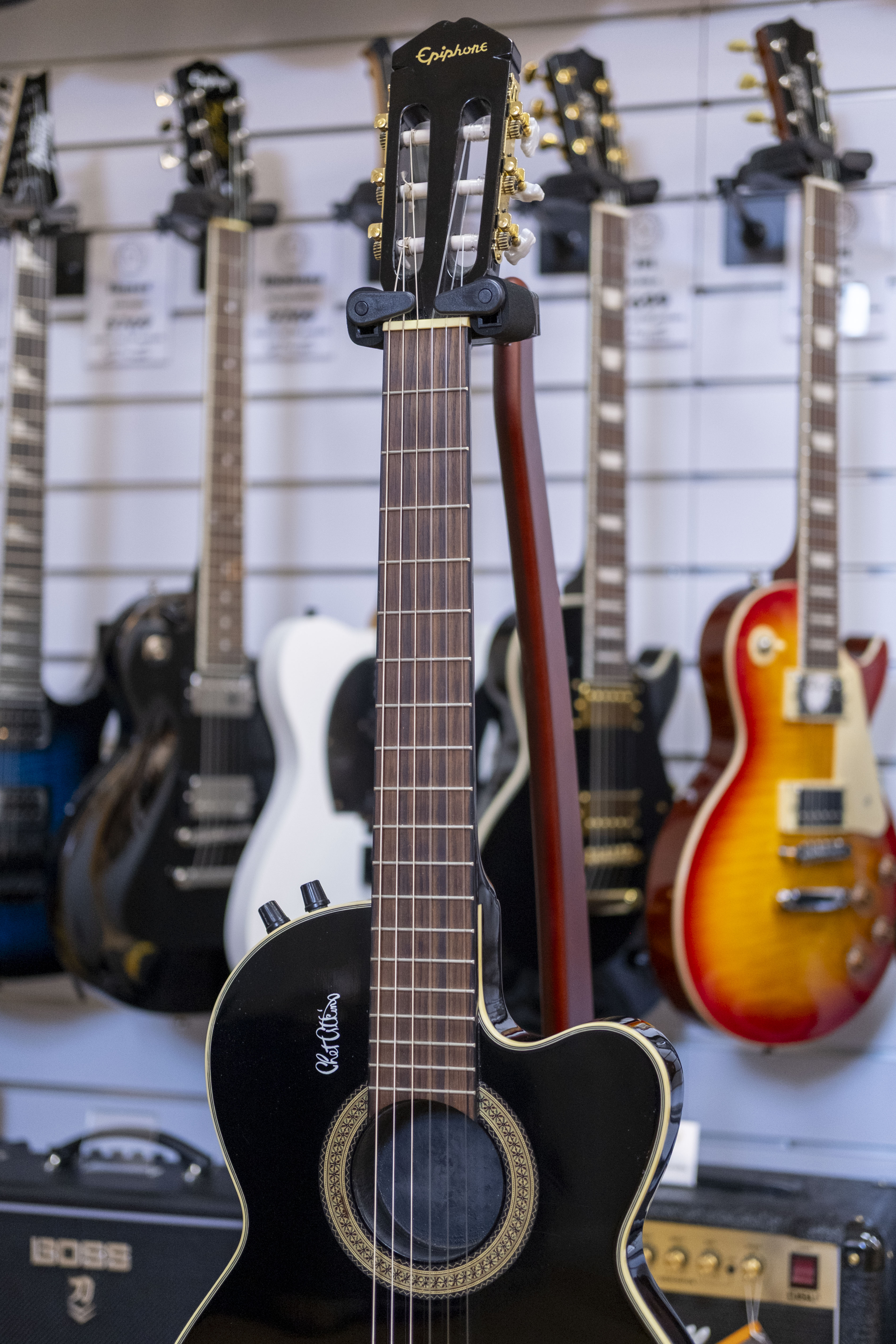 Epiphone Chet Atkins Electric Nylon String Classical Guitar (Black) (Pre-Owned, 2003)