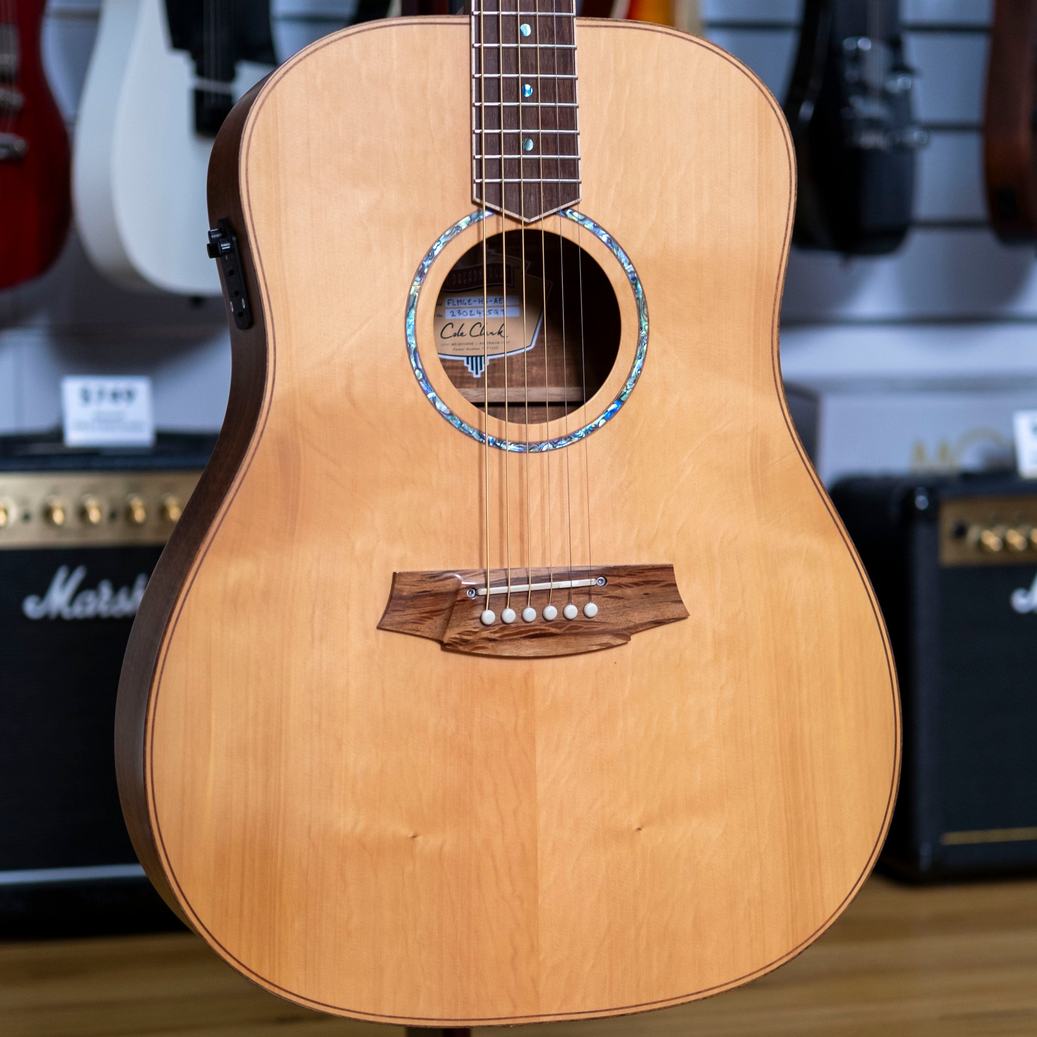 Cole Clark Master Grade Dreadnought Acoustic Electric Guitar with Hardcase (Huon Pine/Blackwood) (Pre-Owned, 2023)