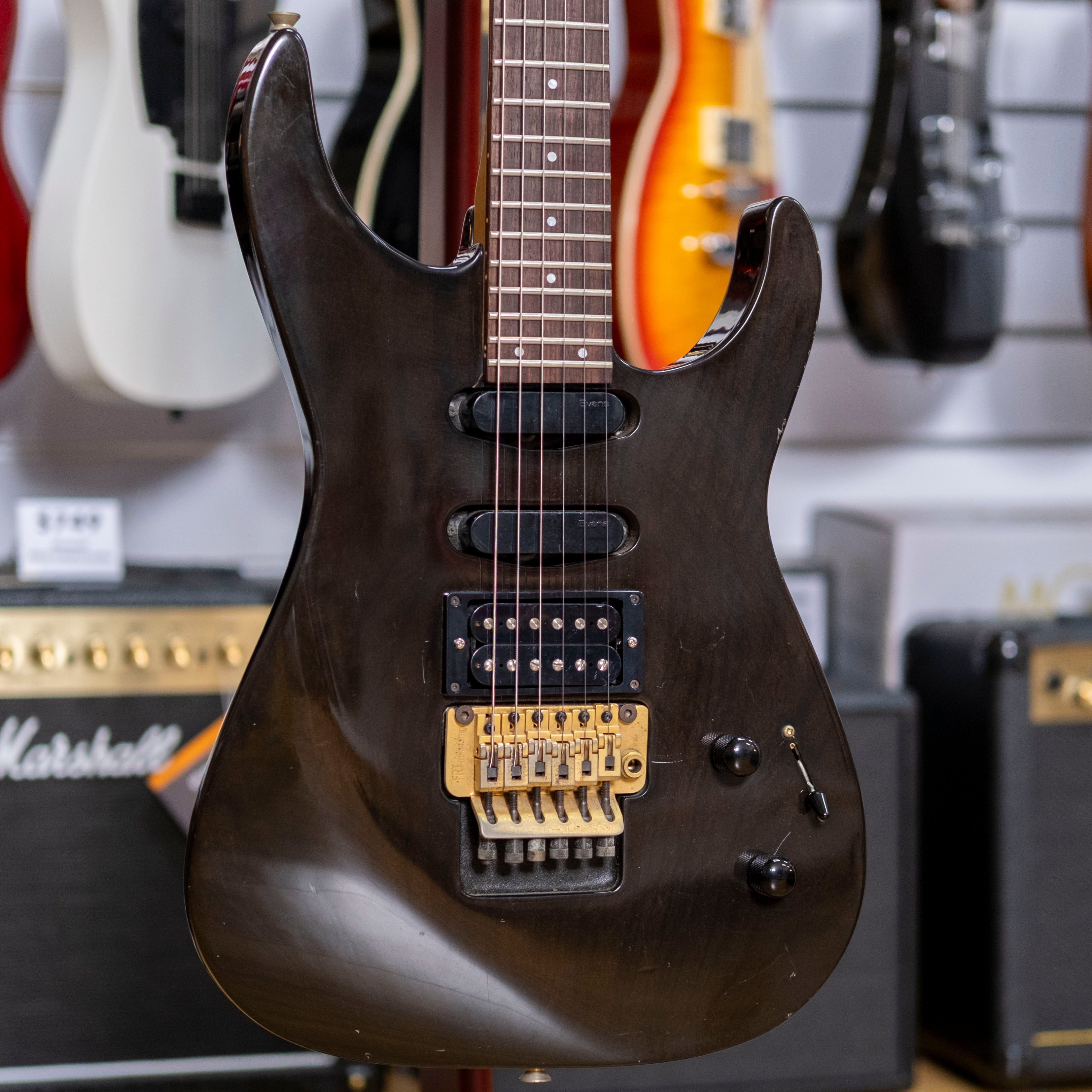 Fernandes FR-120 Electric Guitar (Transparent Black) (Pre-Owned, MIJ 1990's)