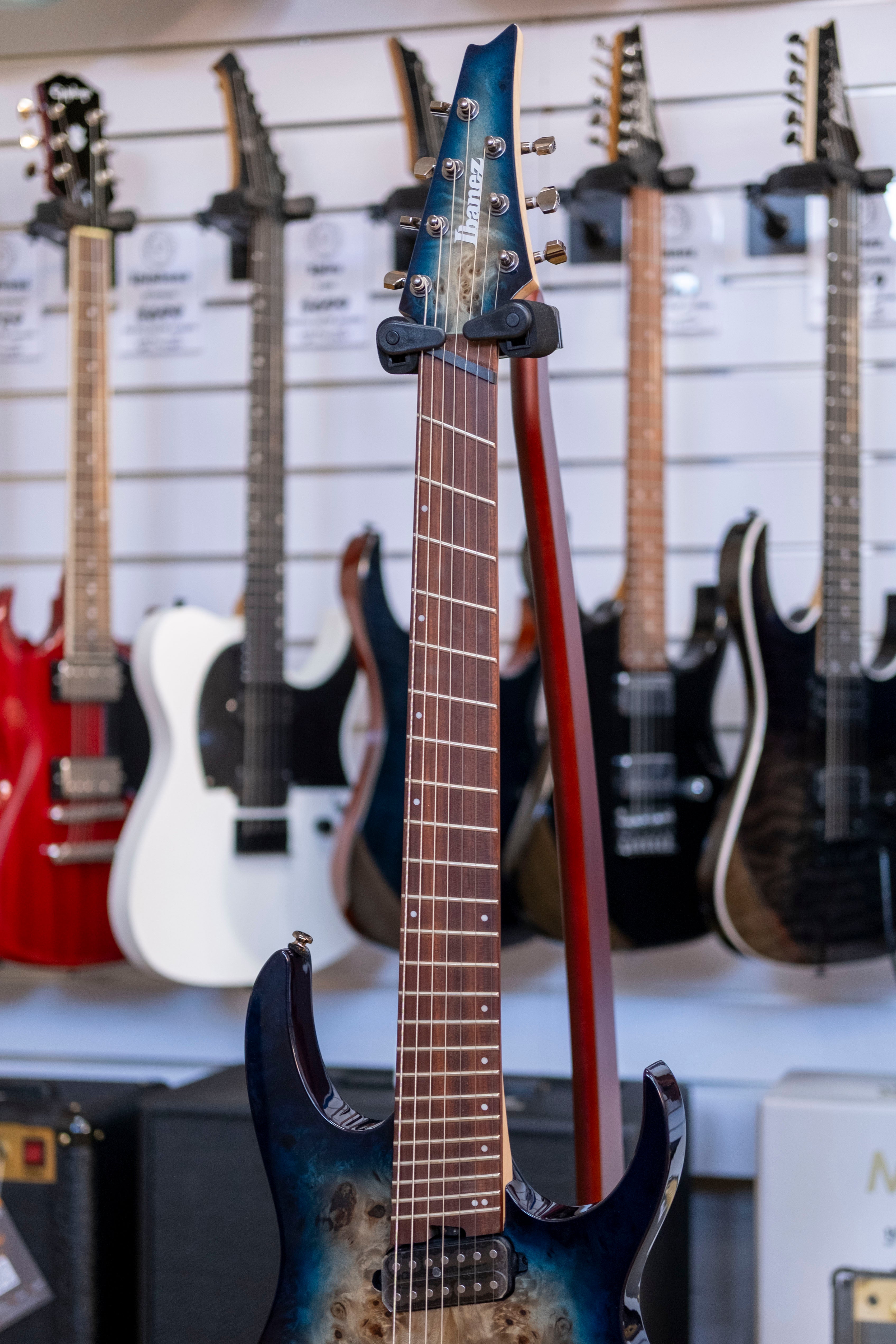 Ibanez RGMS7PB 7-String Electric Guitar (Cosmic Blue Star Burst)
