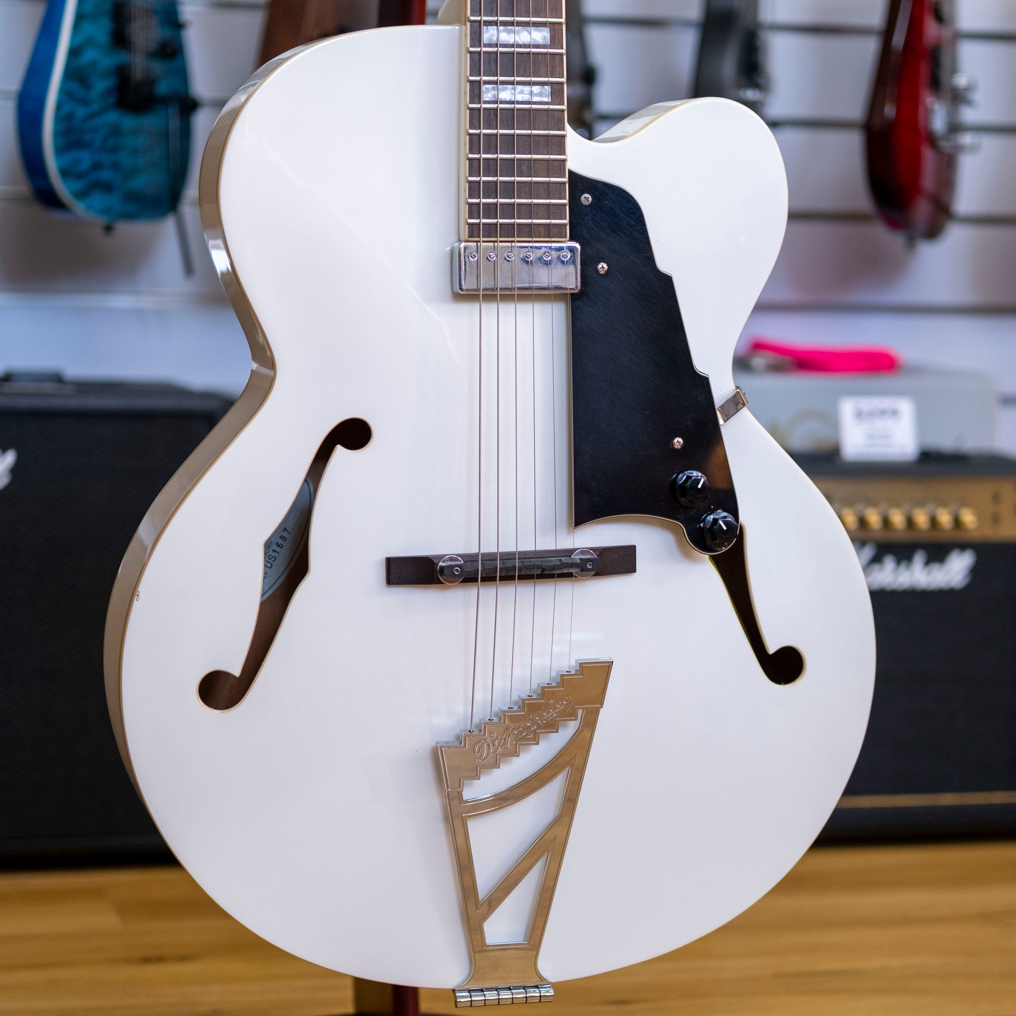 D'Angelico Premier EXL-1 Hollowbody Electric Guitar with Hardcase (White) (Pre-Owned, 2016)