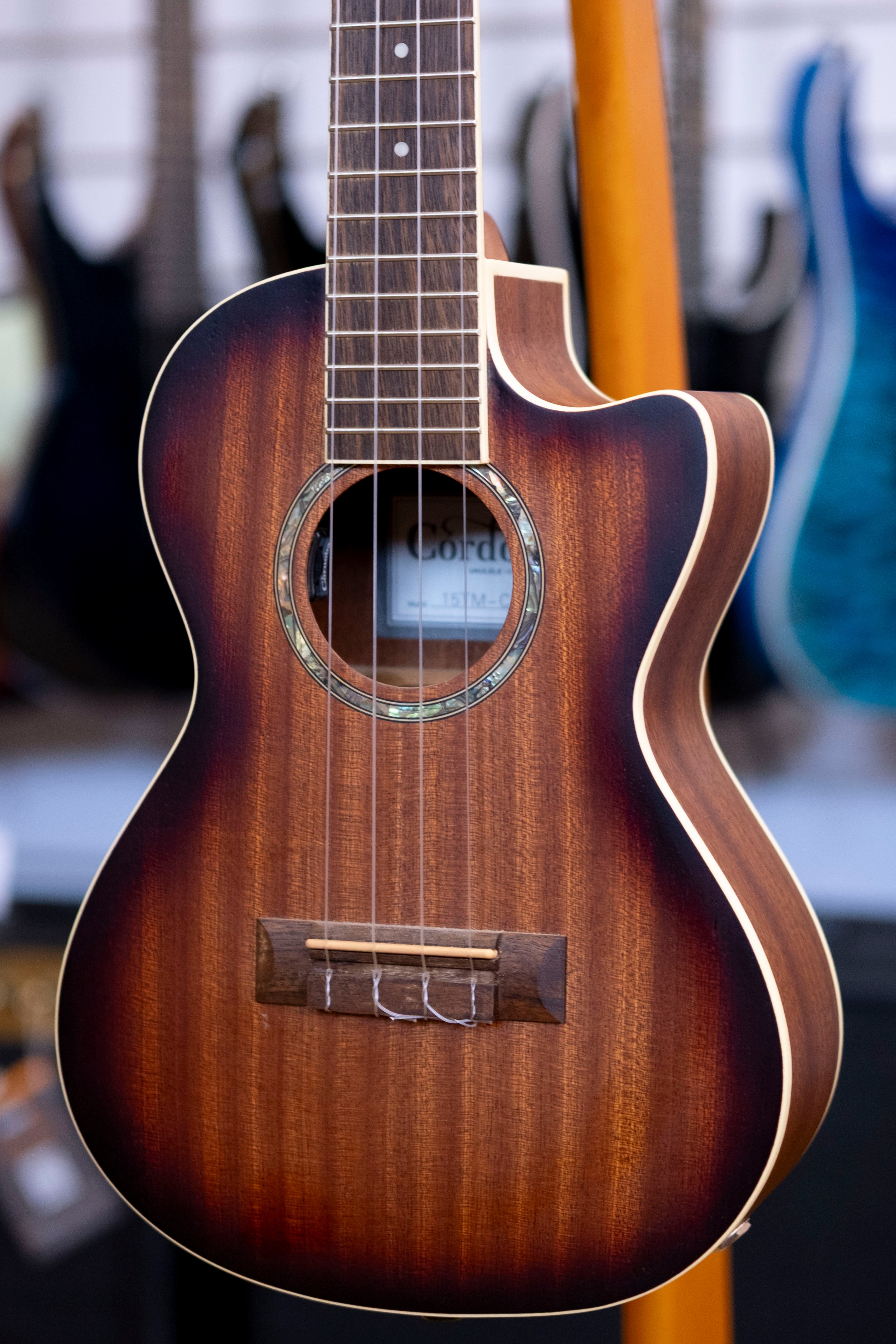 Cordoba 15TM-CE Electric Tenor Ukulele with Gig Bag (Edgeburst) (Pre-Owned)