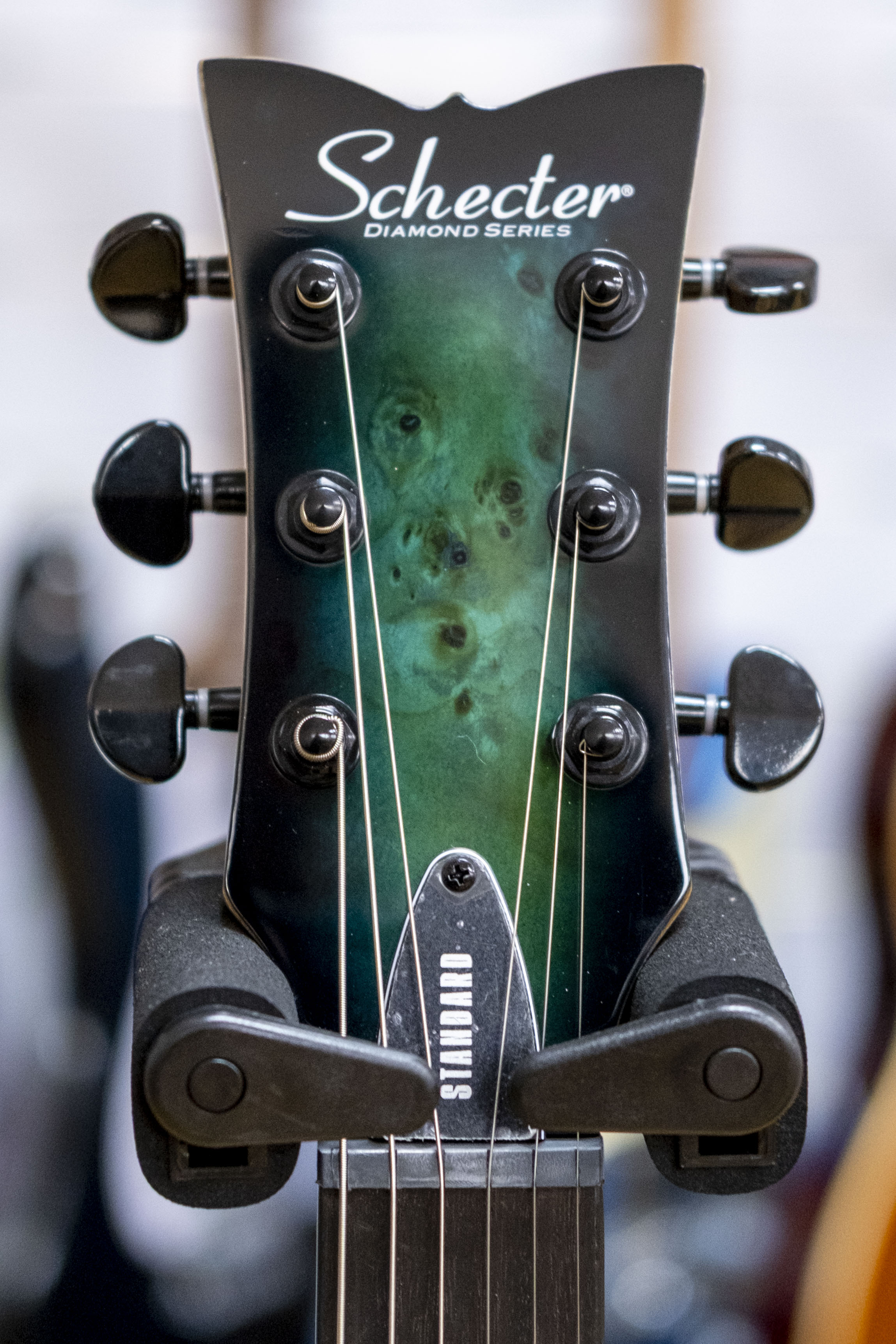 Schecter Solo-II Standard Electric Guitar (Ocean Blue Burst Burl)