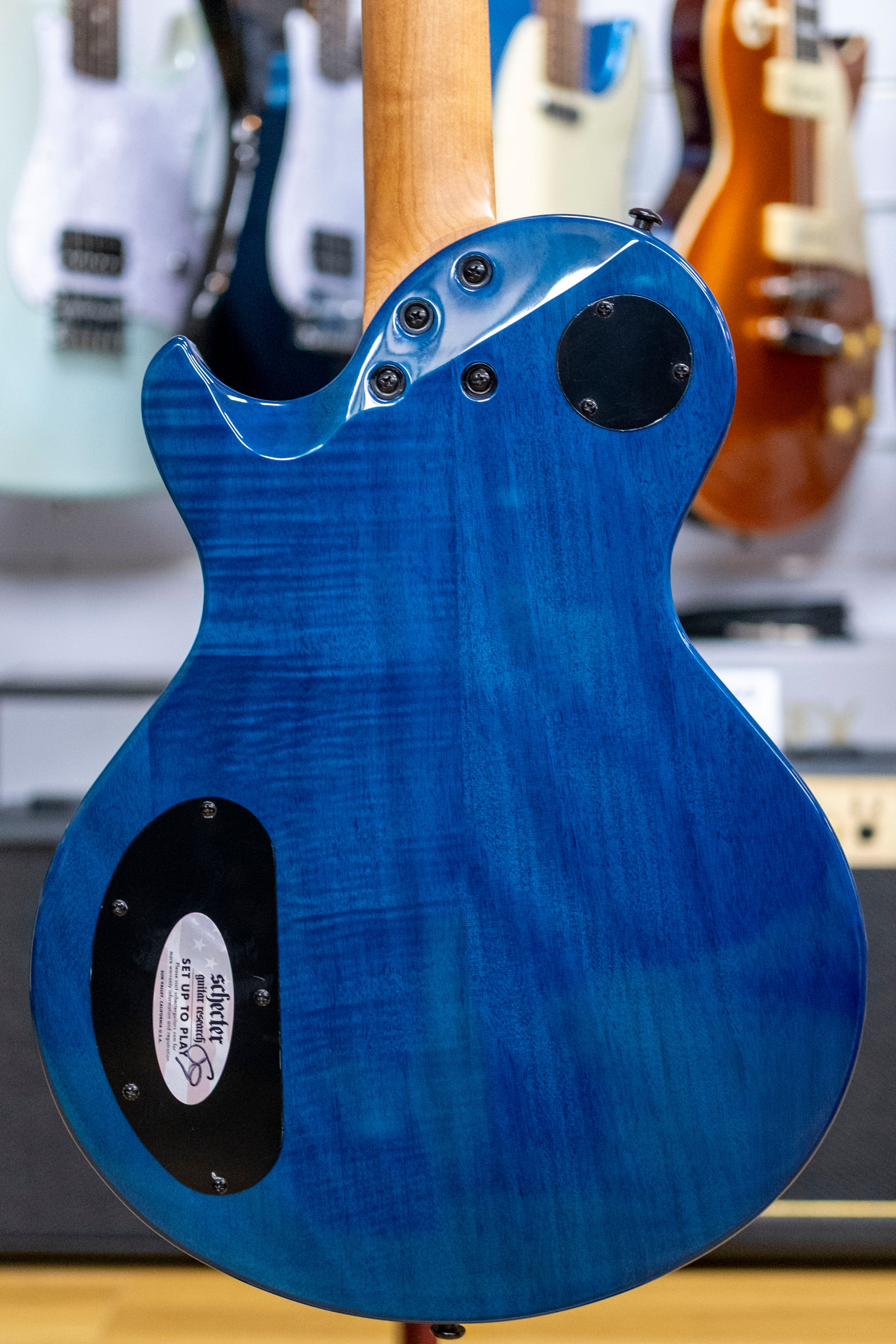 Schecter Solo-II Standard Electric Guitar (Ocean Blue Burst Burl)