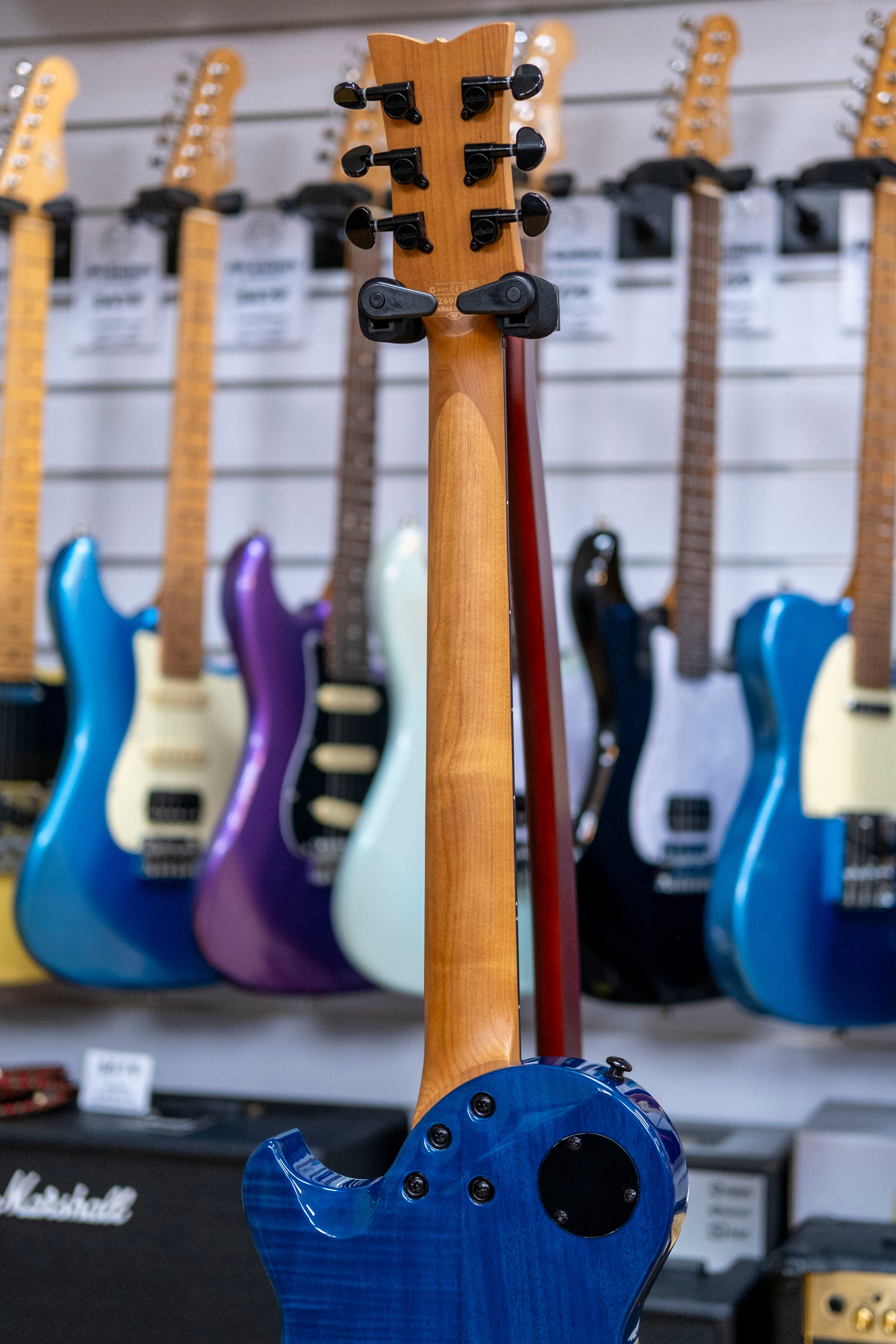 Schecter Solo-II Standard Electric Guitar (Ocean Blue Burst Burl)