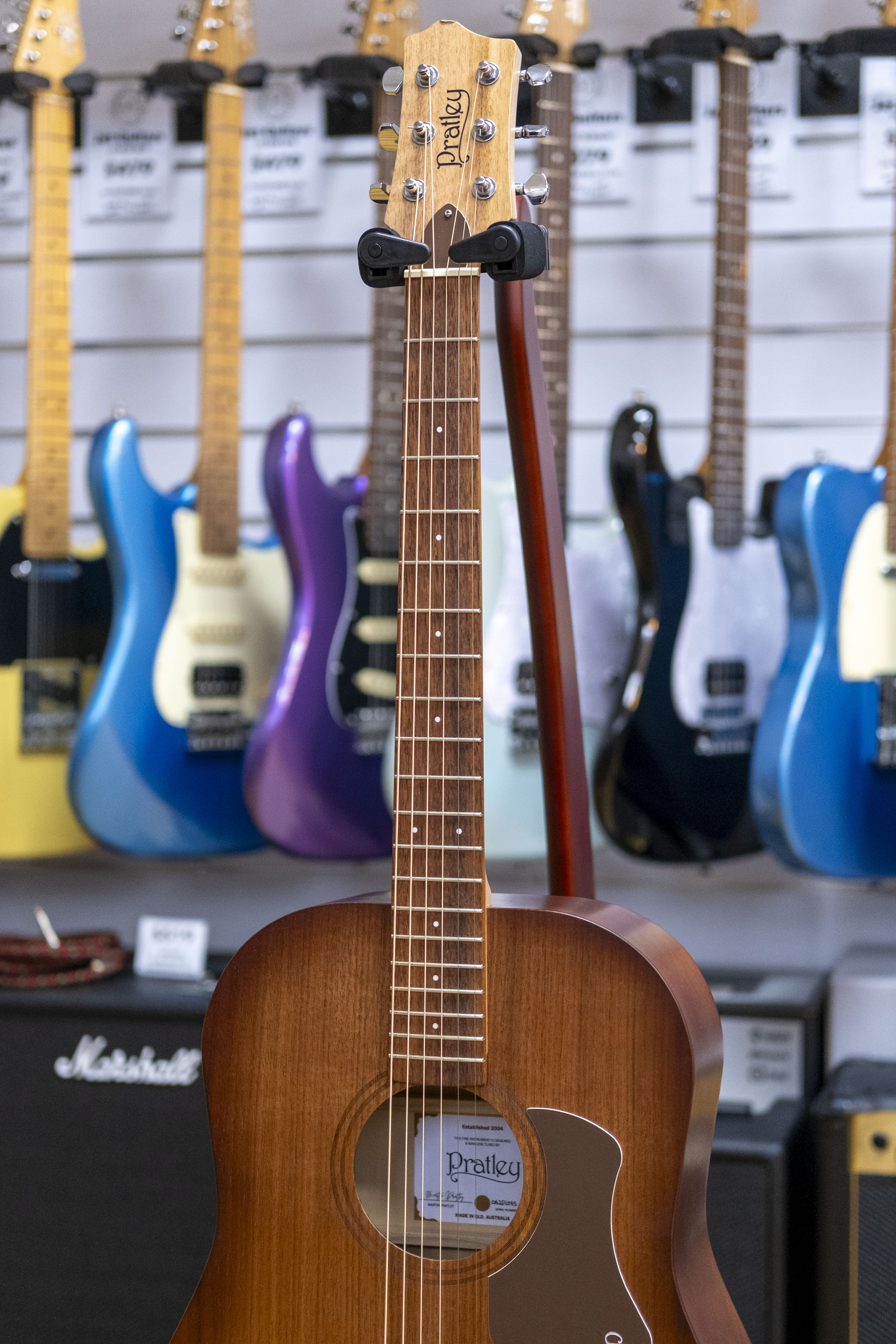 Pratley SL Dreadnought Acoustic Electric Guitar with Case (Solid Blackwood Top) *B-Stock*