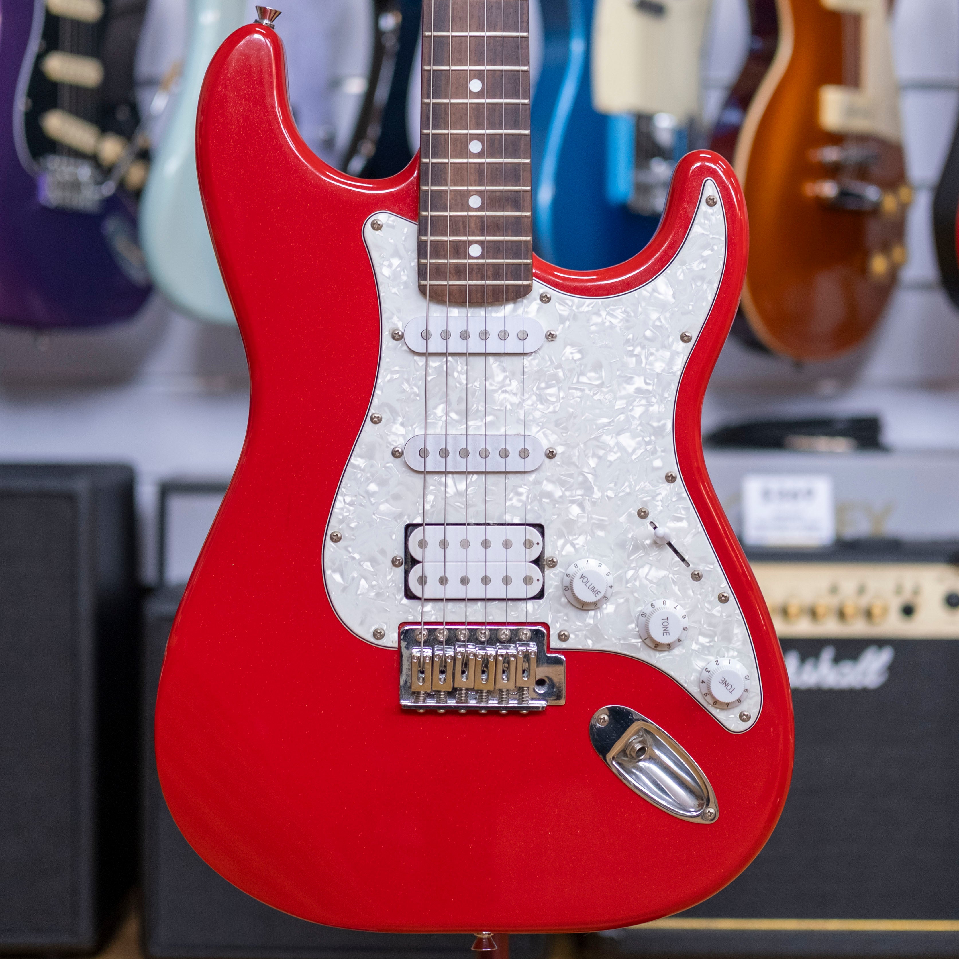 Haze E-211 Electric Guitar (Candy Apple Red) (Pre-Owned)